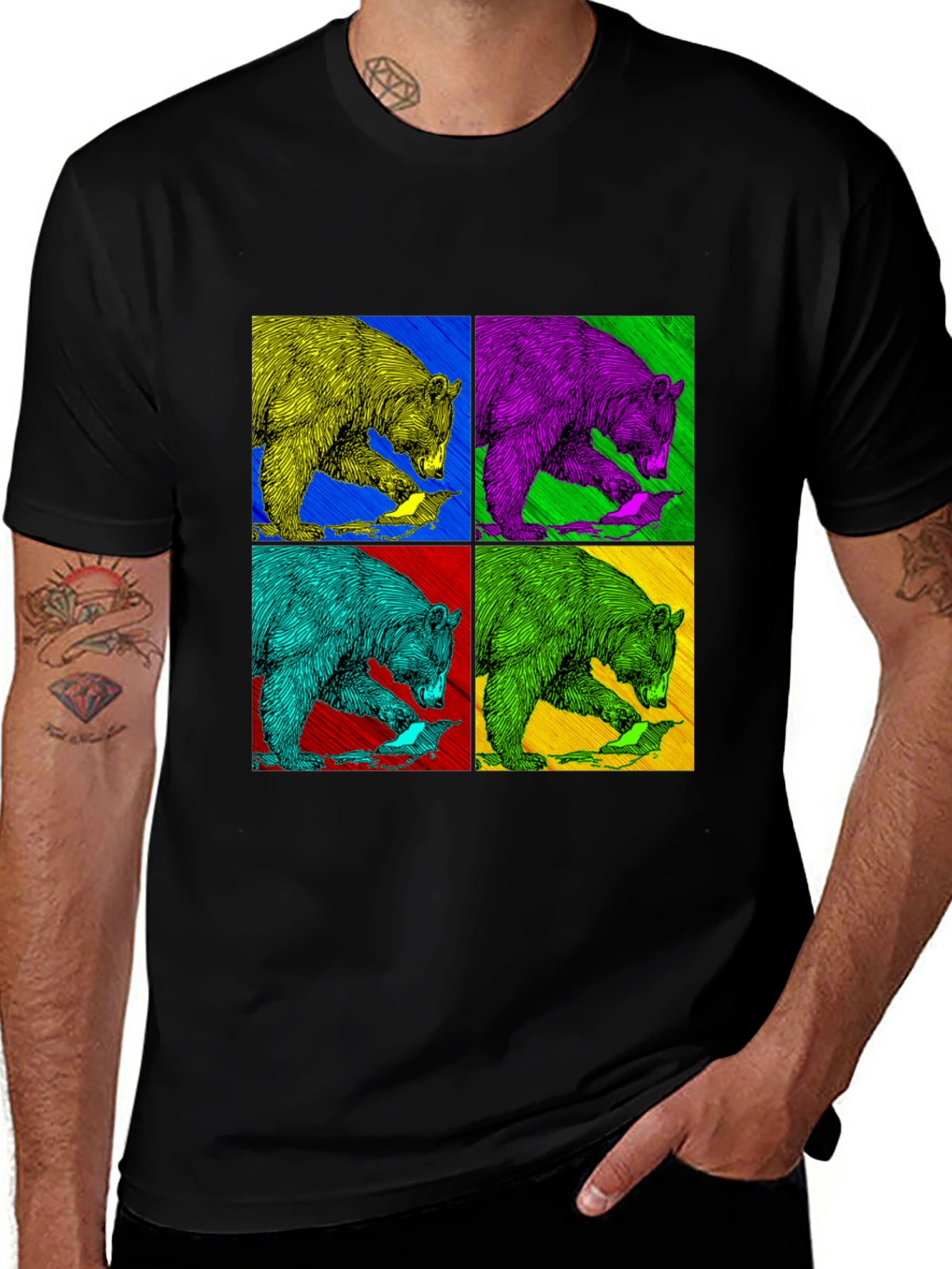 Variant 20 of Pop Art Bear Graphic Tee