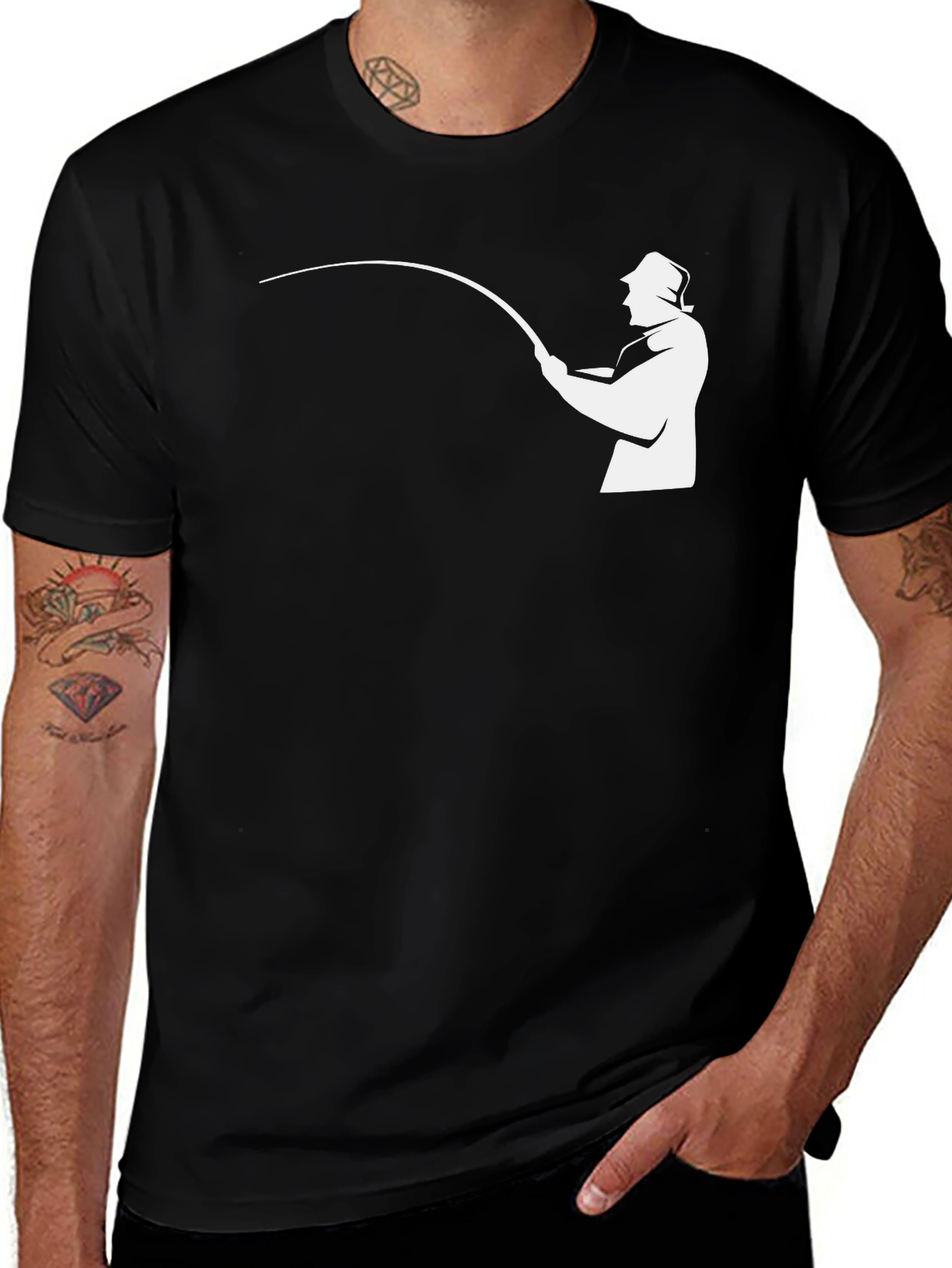 Variant 30 of Fishing T-Shirt - Silhouette Angler Tee