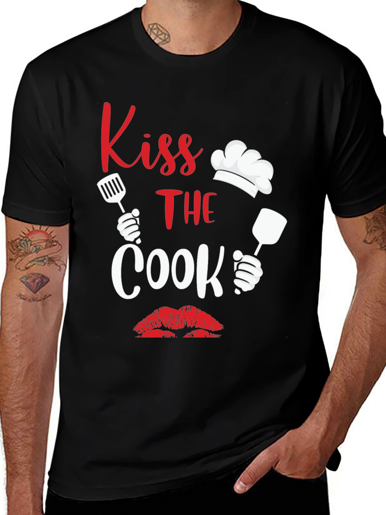 Variant 12 of Kiss the Cook Graphic Tee, Novelty Cooking Shirt