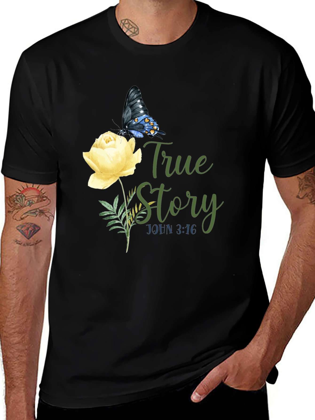 Variant 26 of True Story Butterfly Rose Graphic Tee