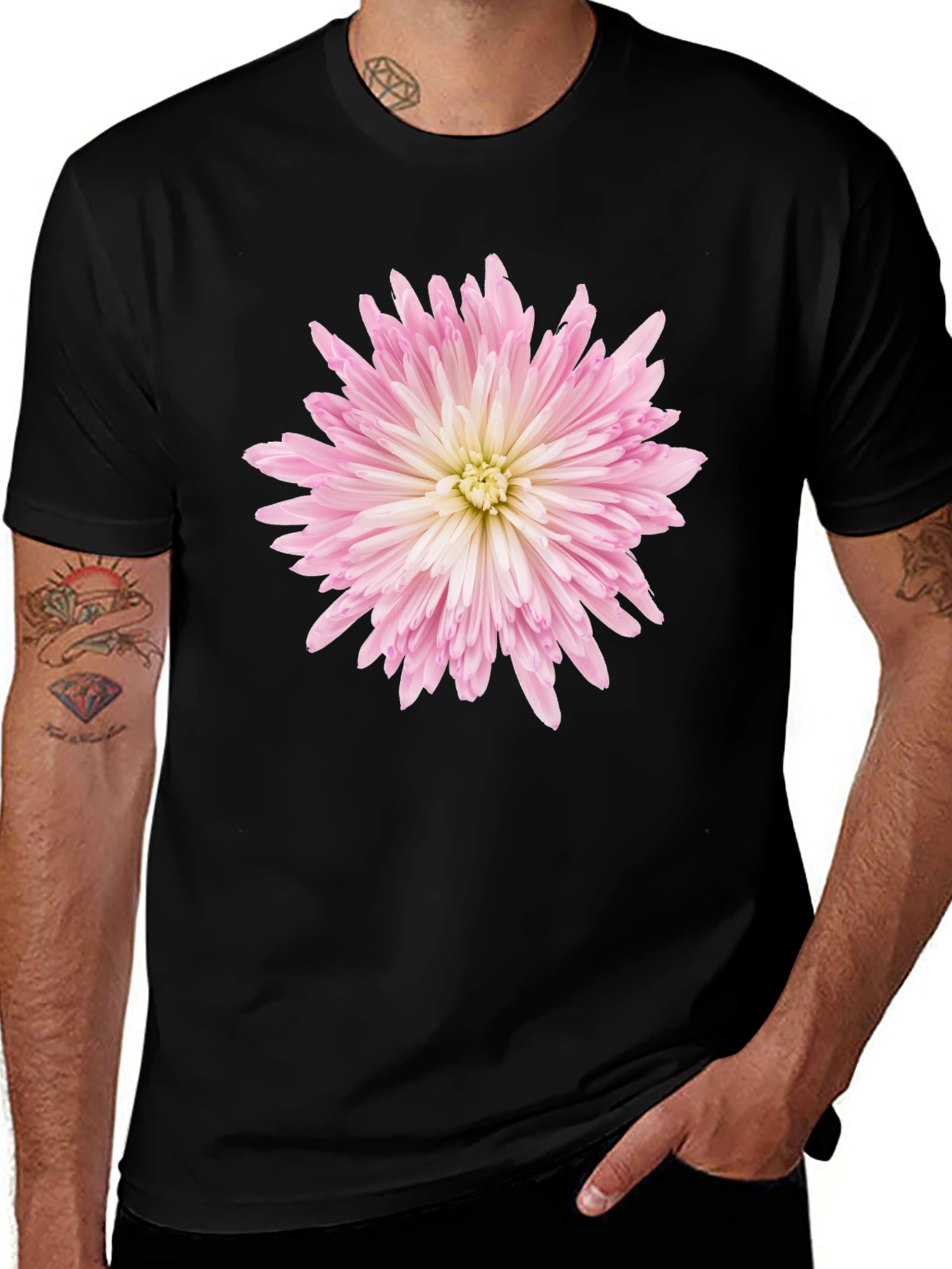 Variant 11 of Floral Print Black T-Shirt