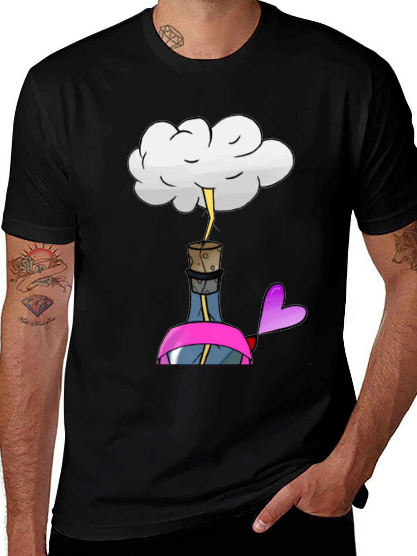 Variant 5 of Cloud Lightning in a Bottle Black T-Shirt
