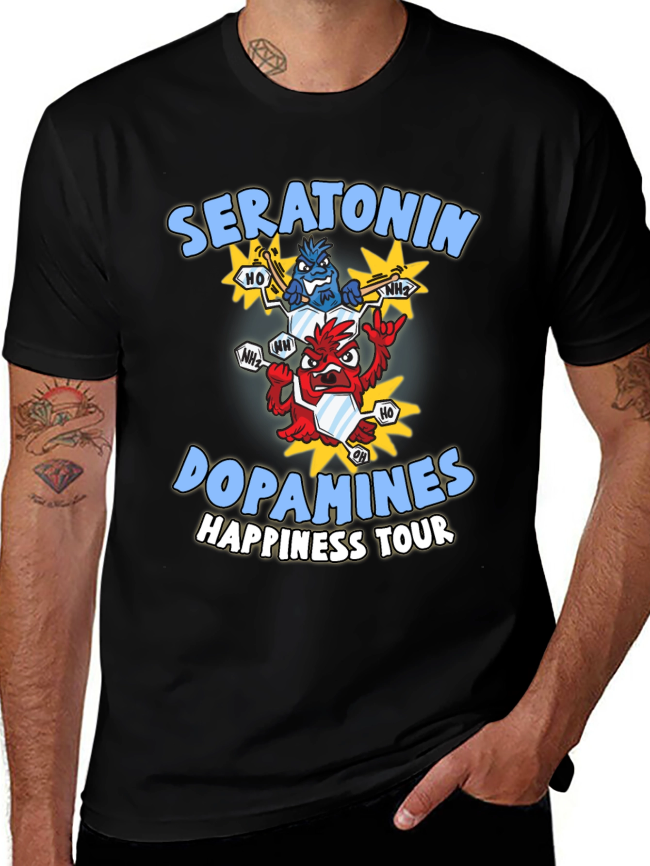 Variant 10 of Seratonin Dopamine Happiness Tour T-Shirt