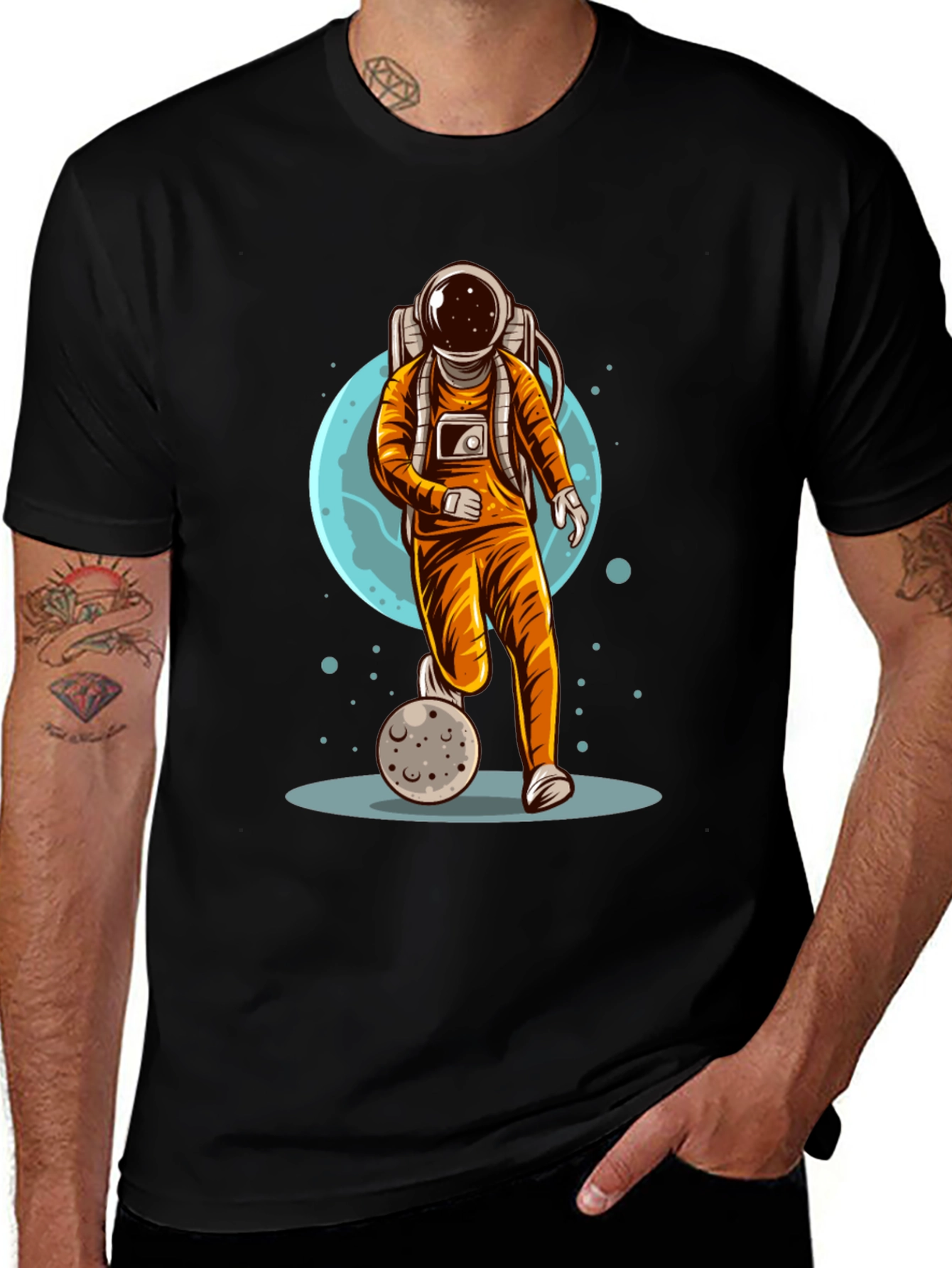 Variant 8 of Astronaut Soccer T-Shirt - Space Graphic Tee