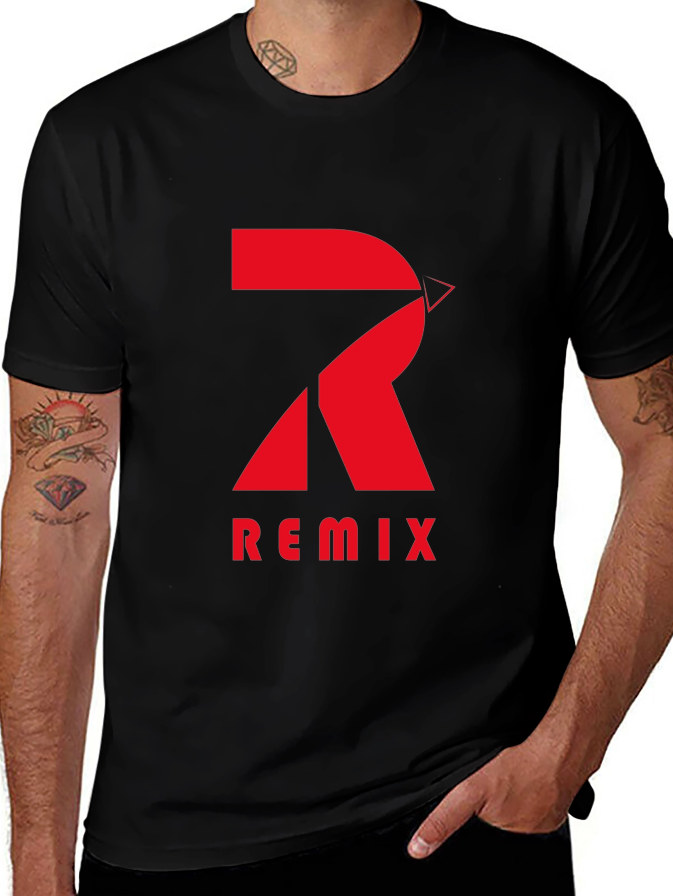 Variant 21 of REMIX Graphic Print T-Shirt - Bold Red Design