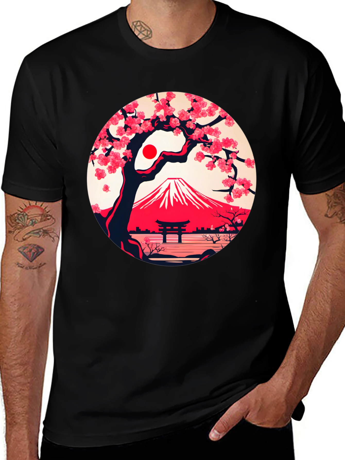 Variant 14 of Sakura Mount Fuji Graphic Tee