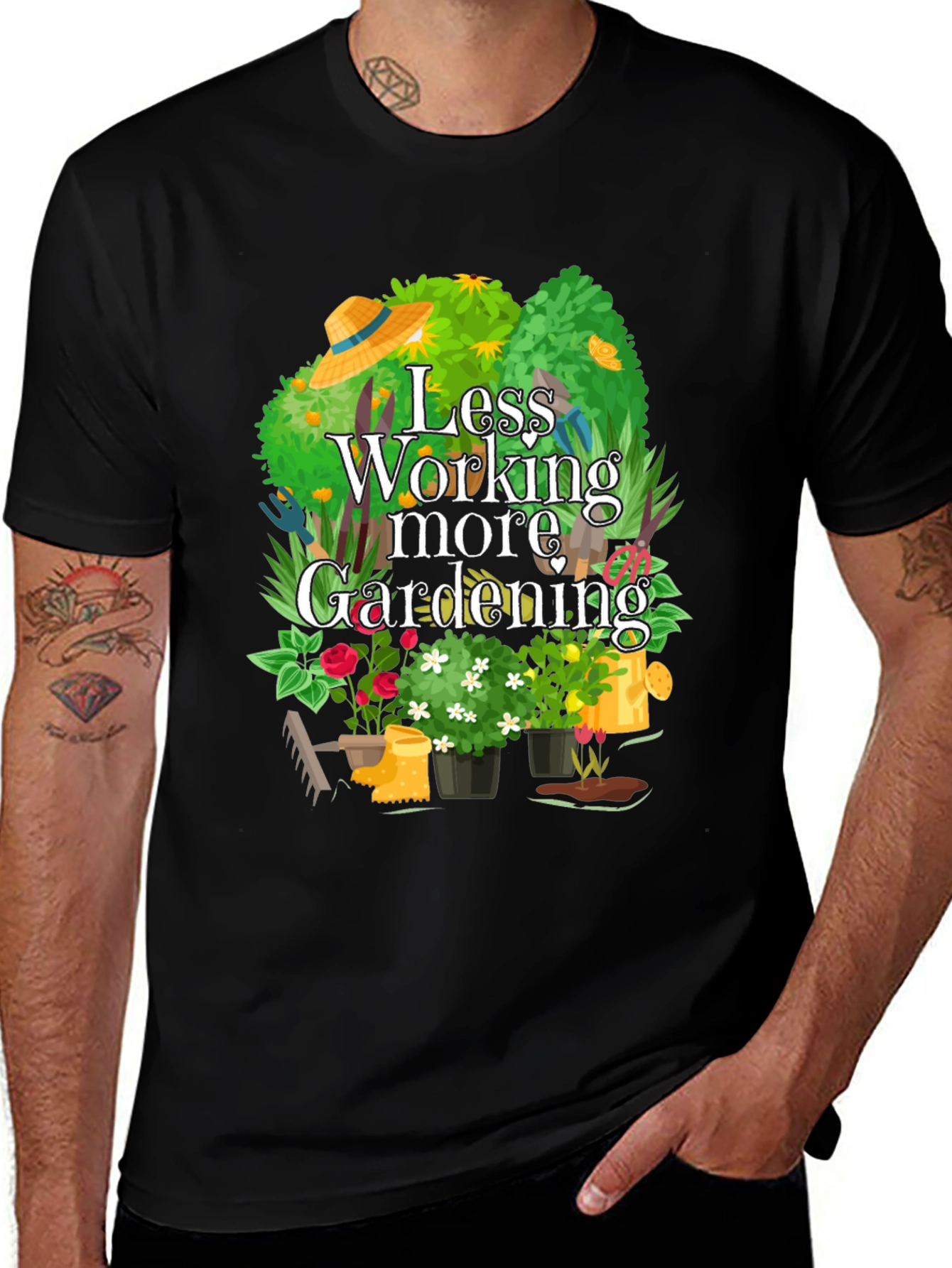 Variant 30 of Gardening Hobby T-Shirt - Less Working, More Gardening