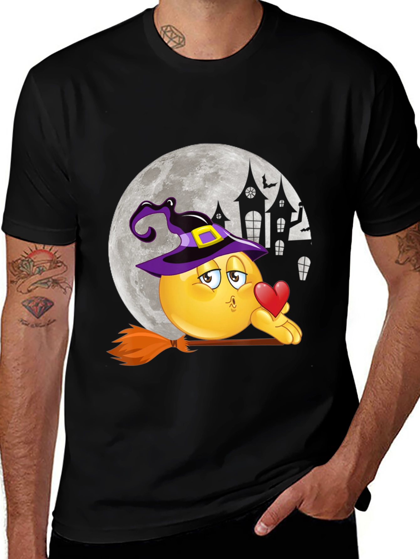 Halloween Emoji Witch T-Shirt