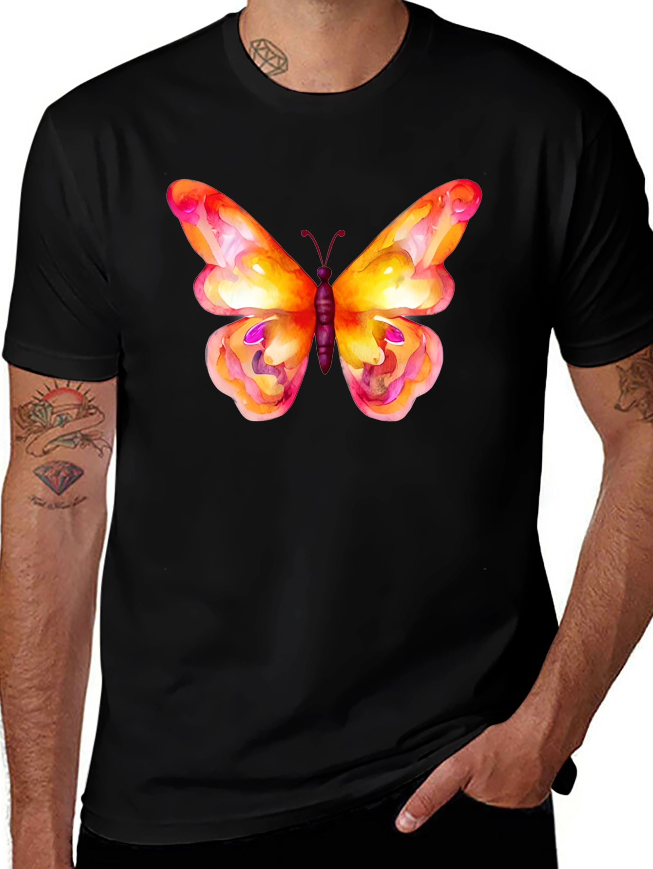 Variant 16 of Butterfly Graphic Tee - Bold Watercolor Print