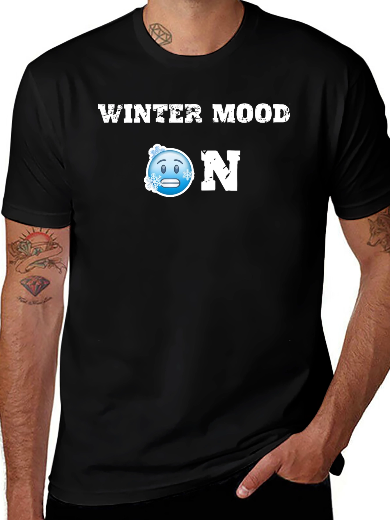 Black Winter Mood ON Black T-Shirt main image