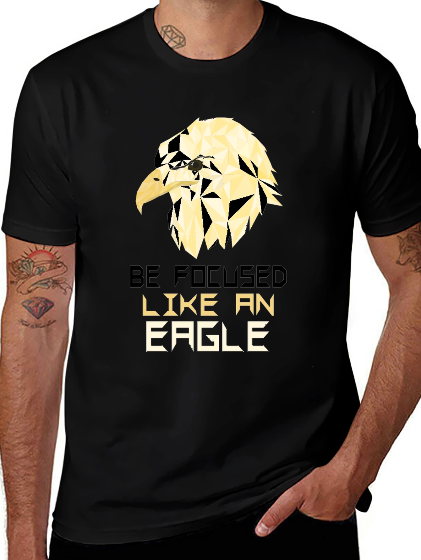 Variant 20 of Eagle Focus Graphic T-Shirt - Motivational Design