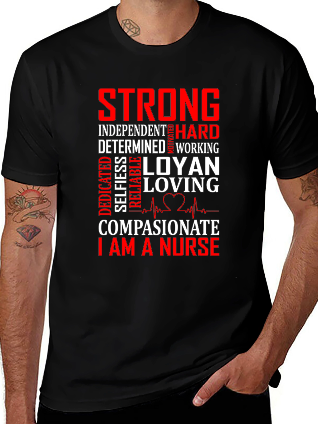 Variant 13 of Strong Nurse Graphic Tee Shirt