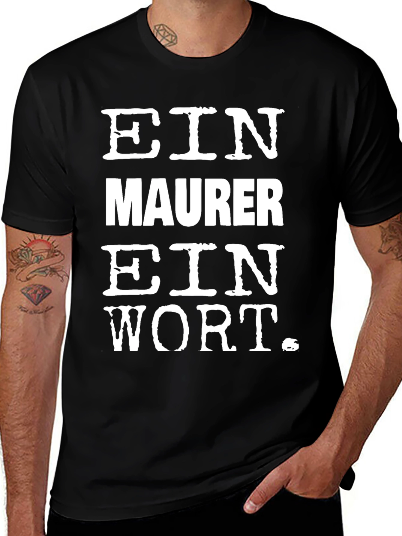 Variant 2 of Ein Maurer Ein Wort Black T-Shirt