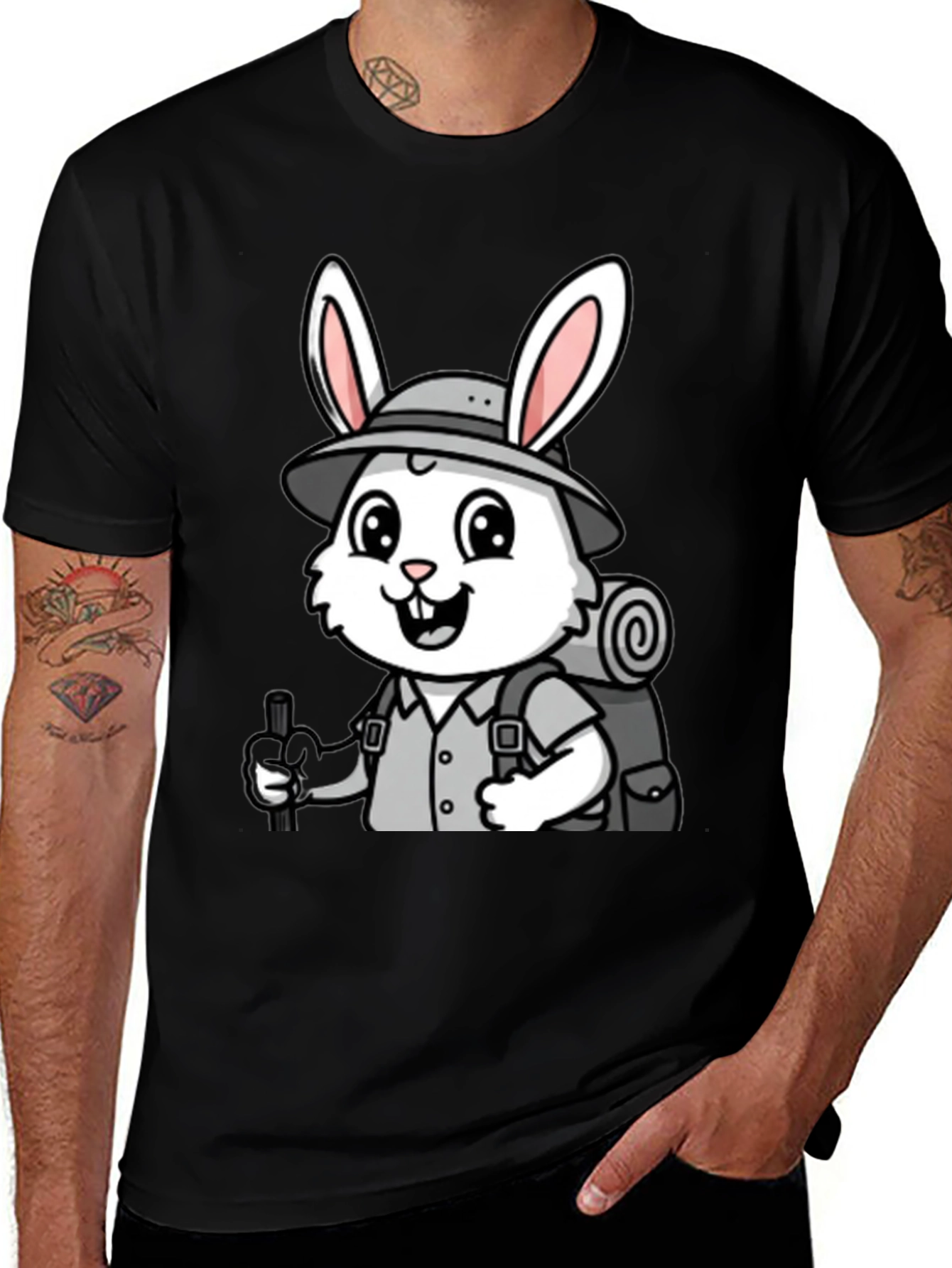 Variant 13 of Bunny Hiking T-Shirt - Adventurer Rabbit Tee