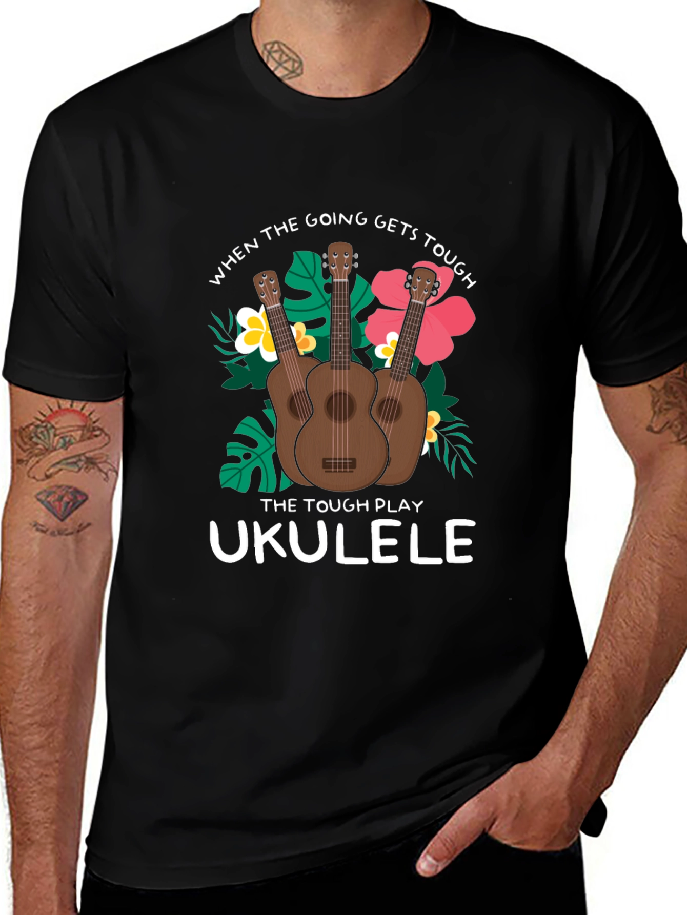 Variant 27 of Ukulele T-Shirt: When the Going Gets Tough