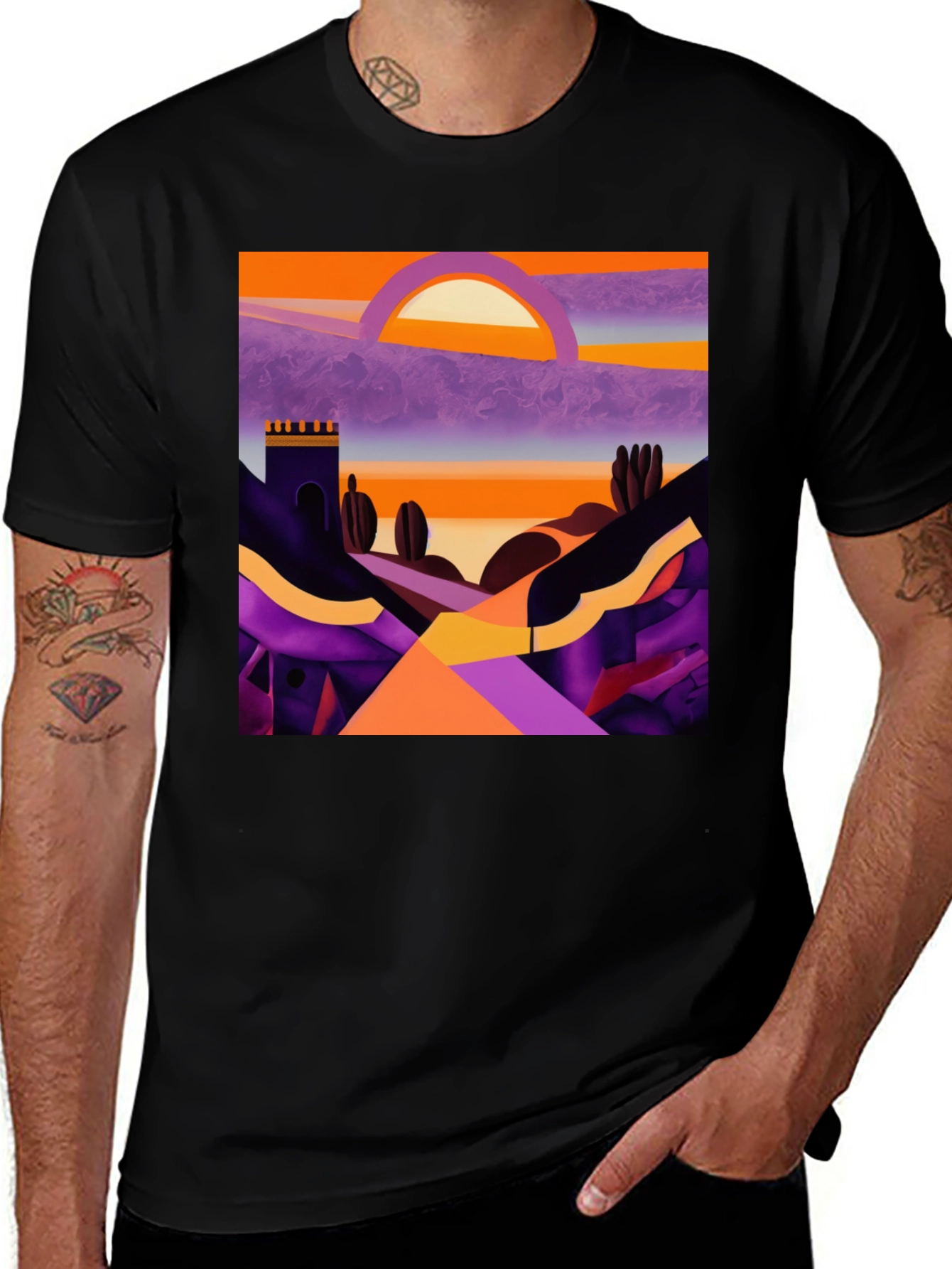 Variant 3 of Abstract Desert Sunset Graphic Tee