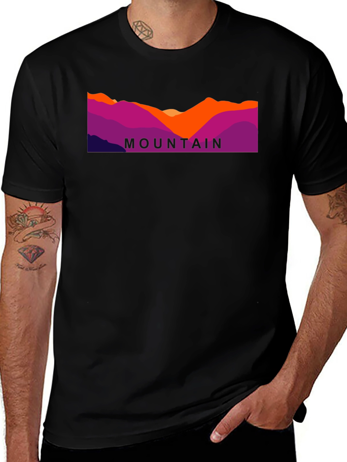Variant 8 of Mountain Graphic Black T-Shirt