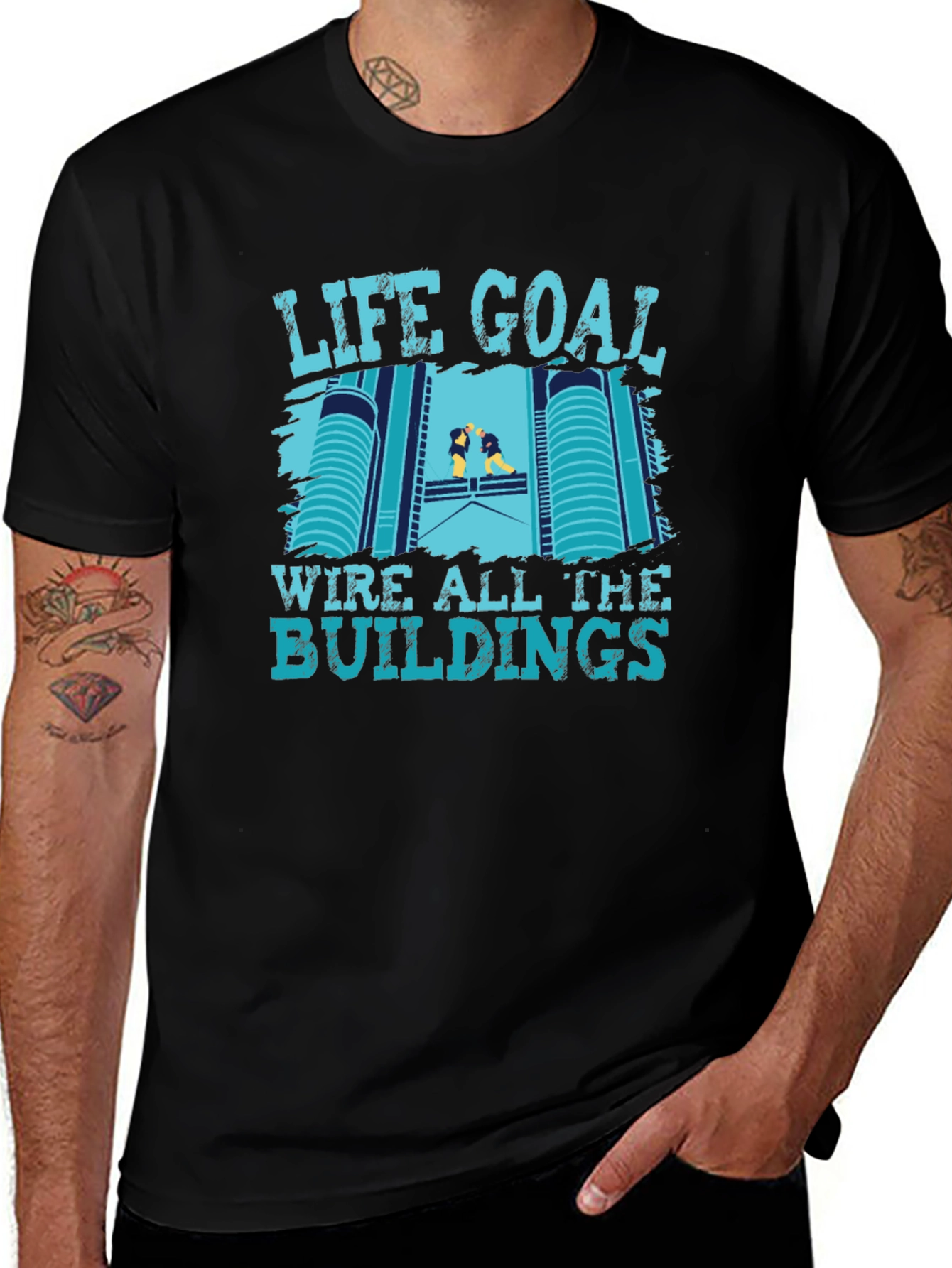 Variant 9 of Life Goal Wire All The Buildings T-Shirt