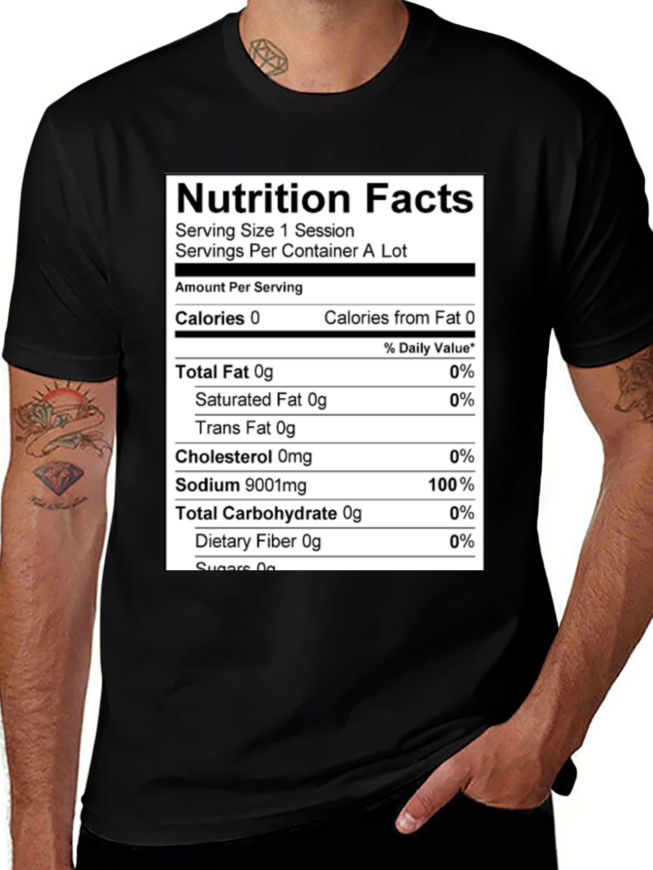 Variant 3 of Nutrition Facts Funny T-Shirt