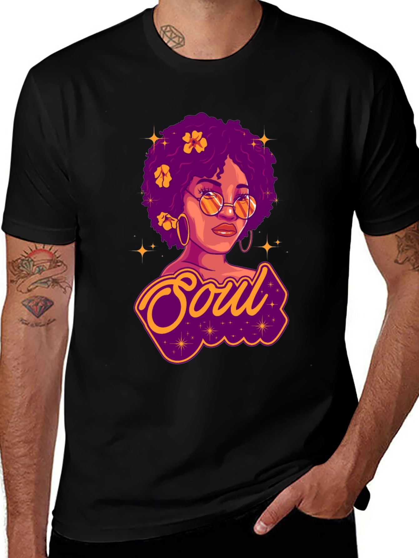 Black Soul Woman Graphic Print T-Shirt main image