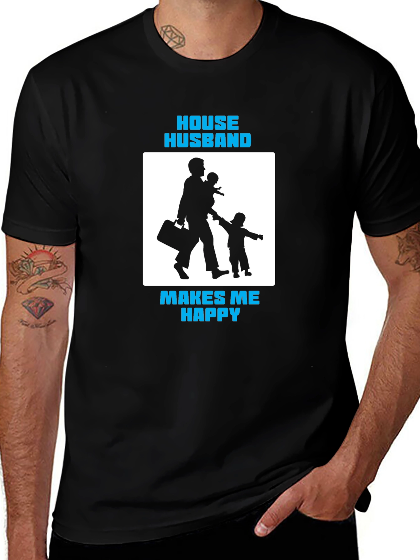 Variant 10 of House Husband Makes Me Happy Black T-Shirt