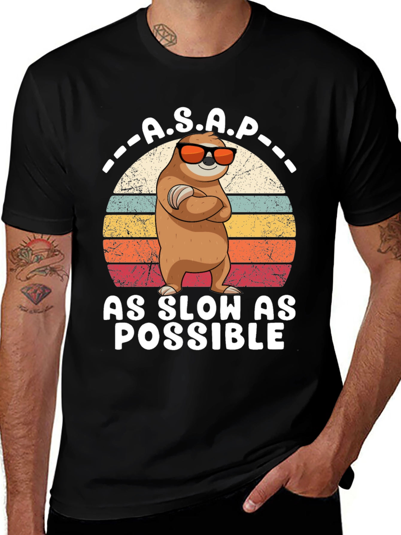 Variant 23 of A.S.A.P. Sloth T-Shirt - As Slow As Possible Tee
