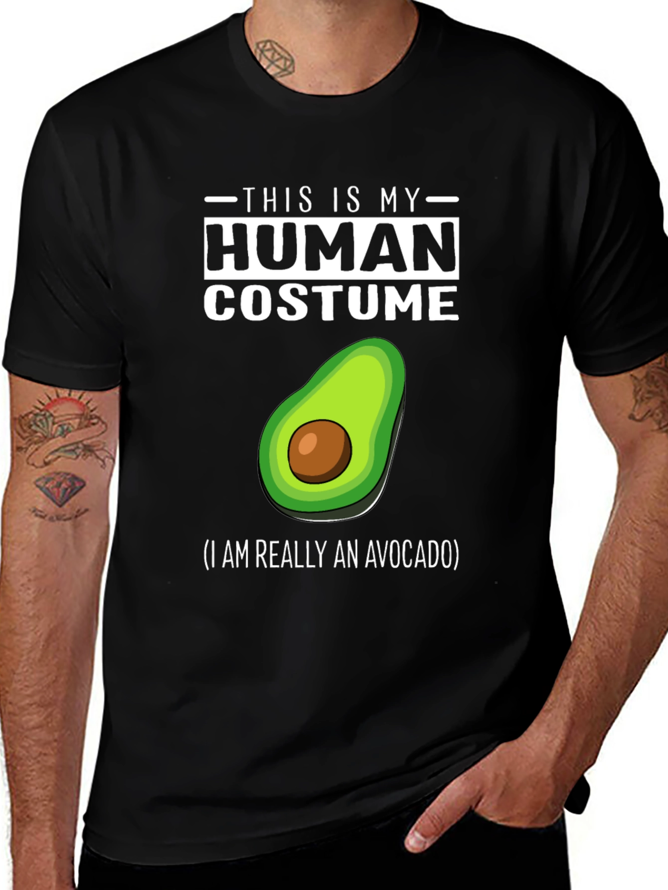 Variant 15 of Human Costume Avocado T-Shirt - Funny Halloween Tee