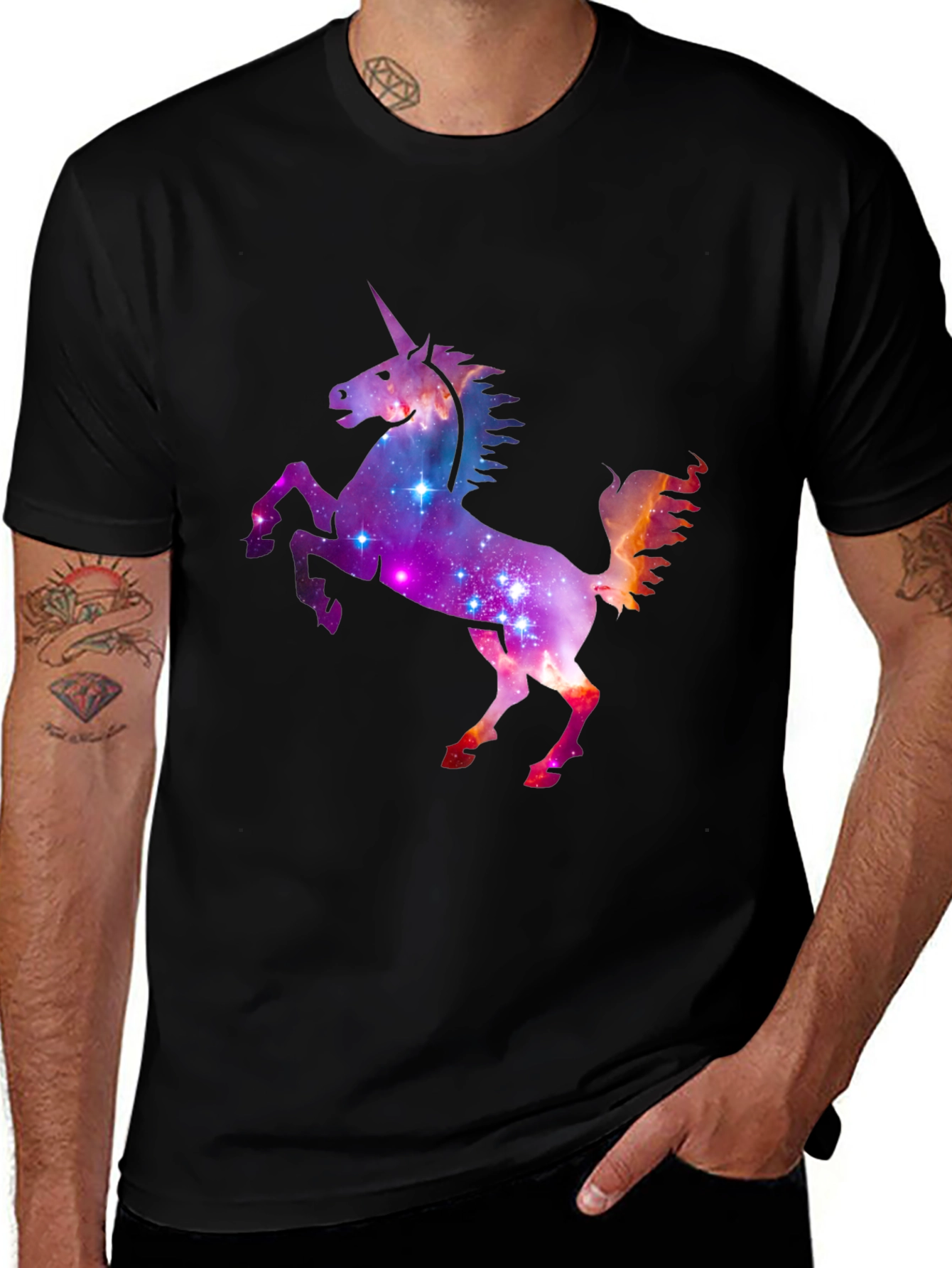 Variant 20 of Galaxy Unicorn Black T-Shirt