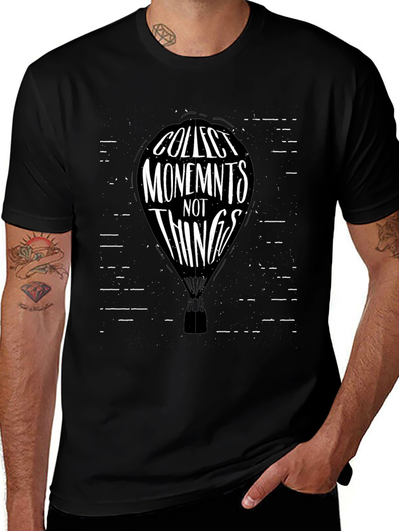 Variant 19 of Collect Moments Tee: Hot Air Balloon Design