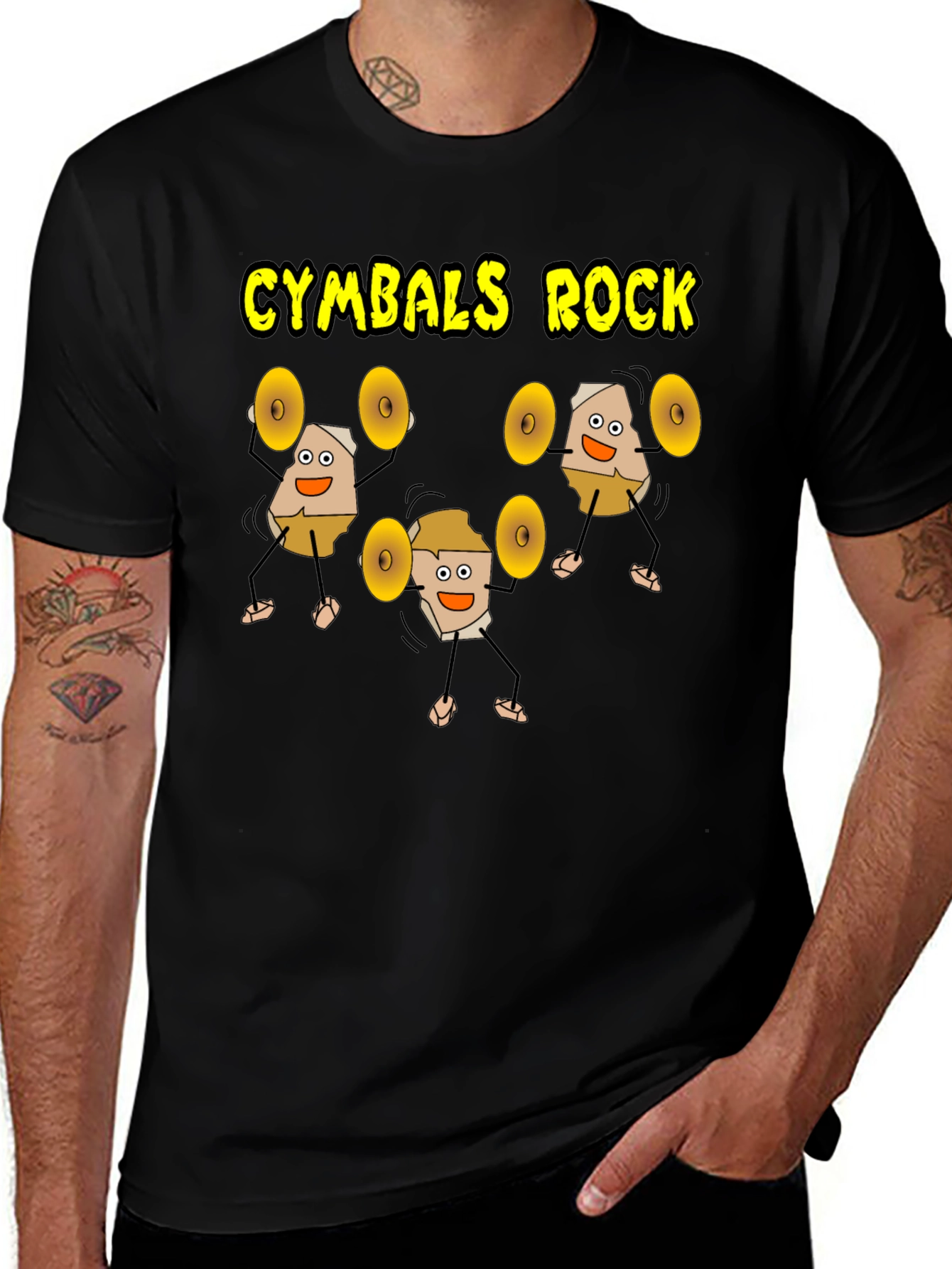 Variant 5 of Cymbals Rock T-Shirt, Funny Drummer Tee