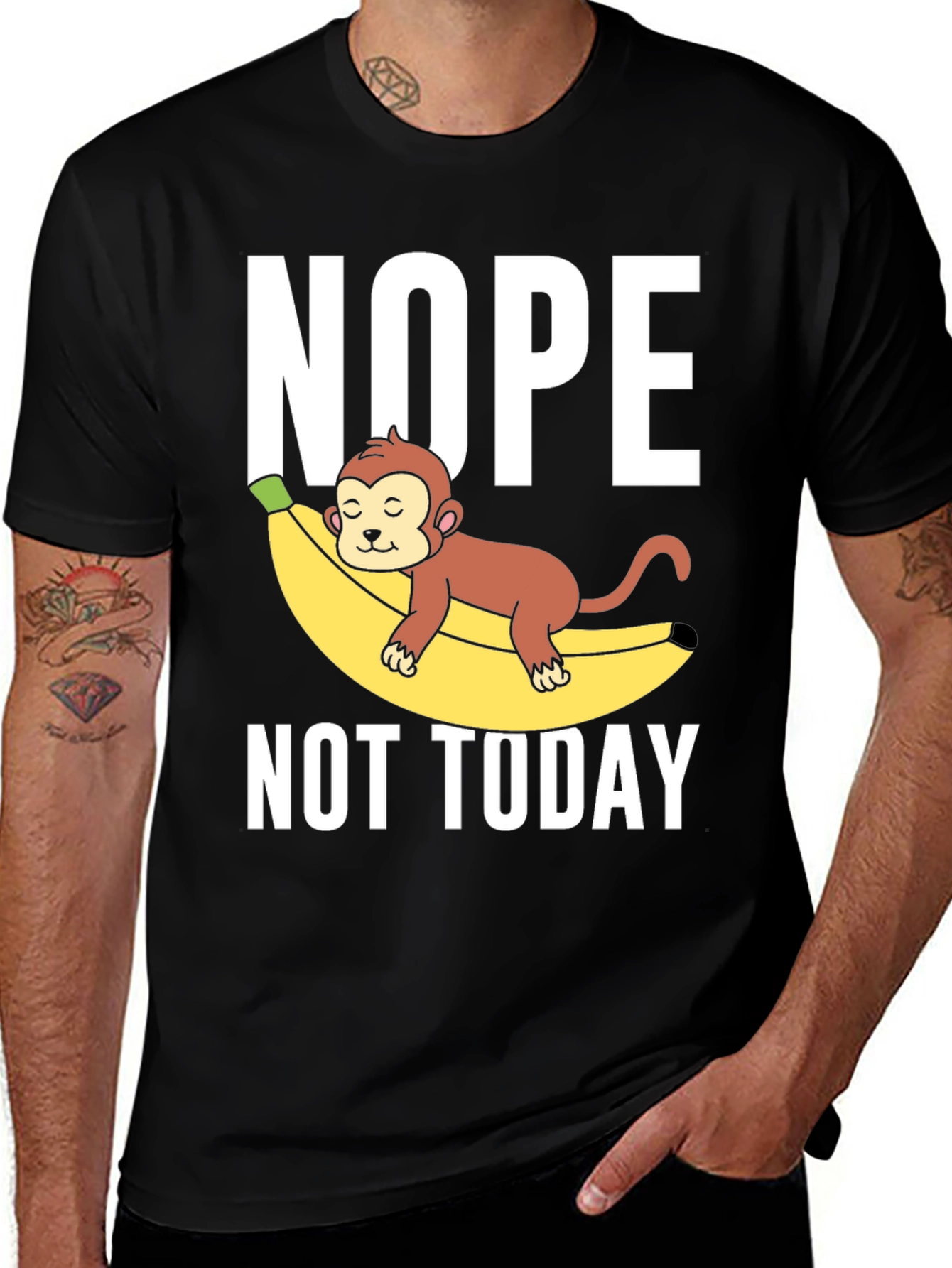 Variant 22 of Nope, Not Today T-Shirt - Funny Monkey Banana Graphic Tee