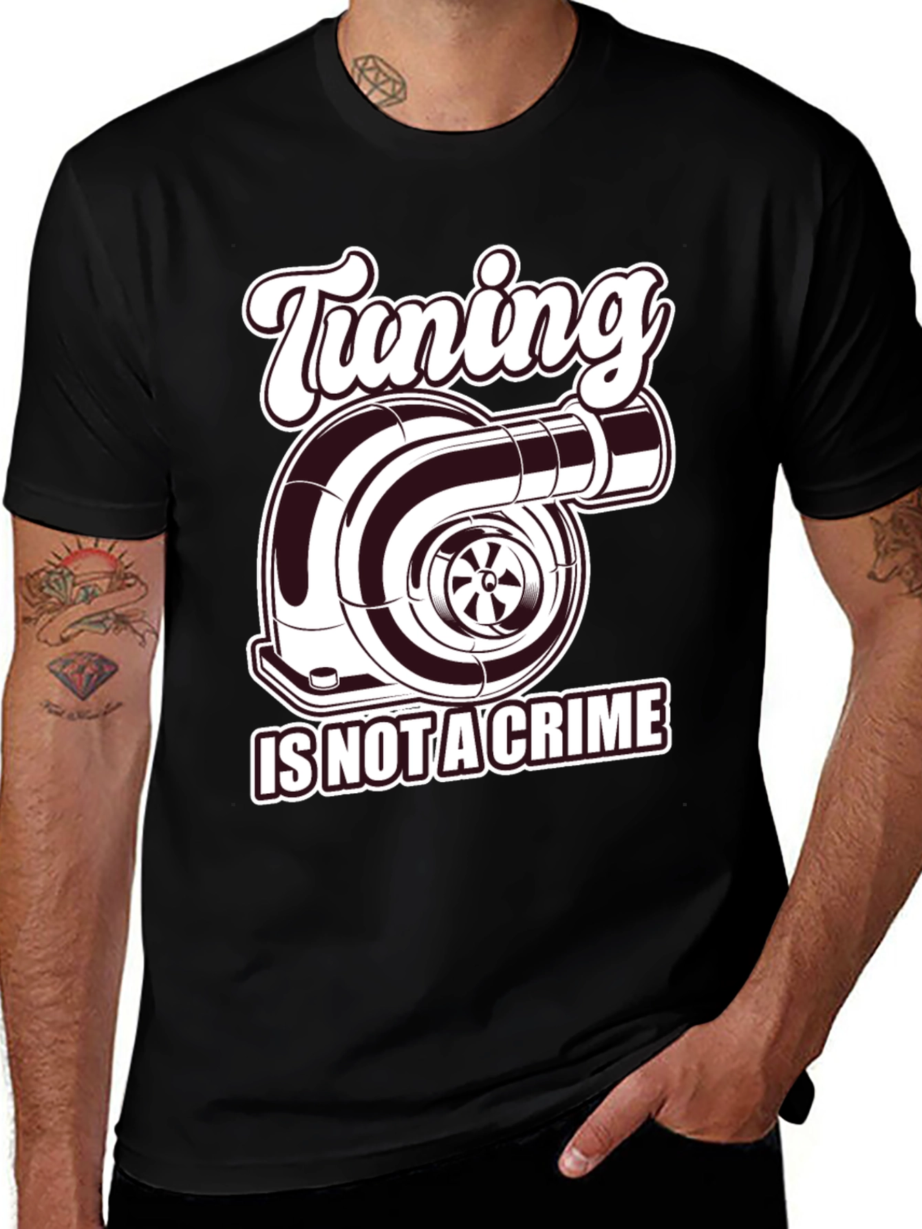 Tuning is Not a Crime Graphic T-Shirt - Car Enthusiast Apparel