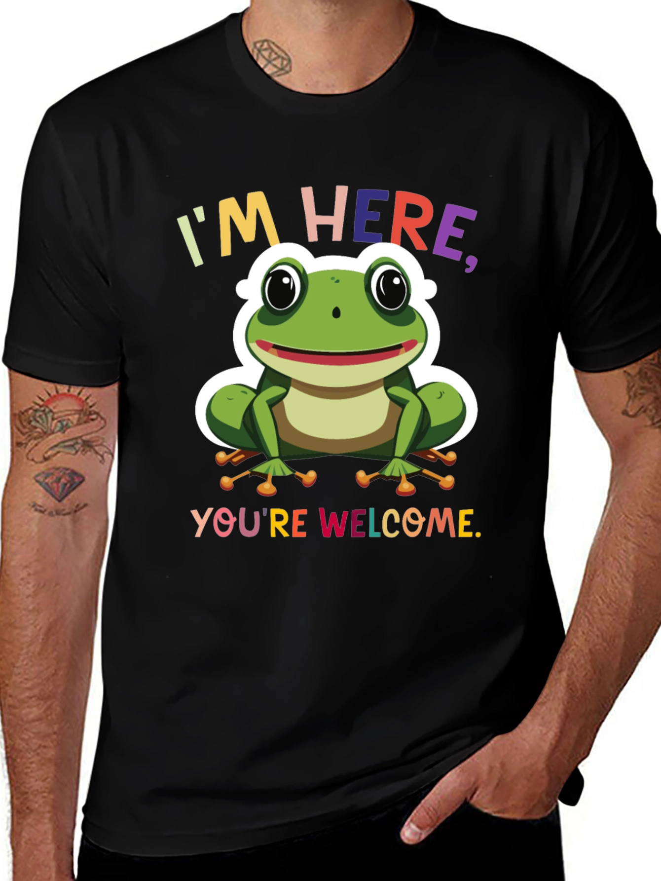 Variant 10 of I'm Here, You're Welcome Frog T-Shirt