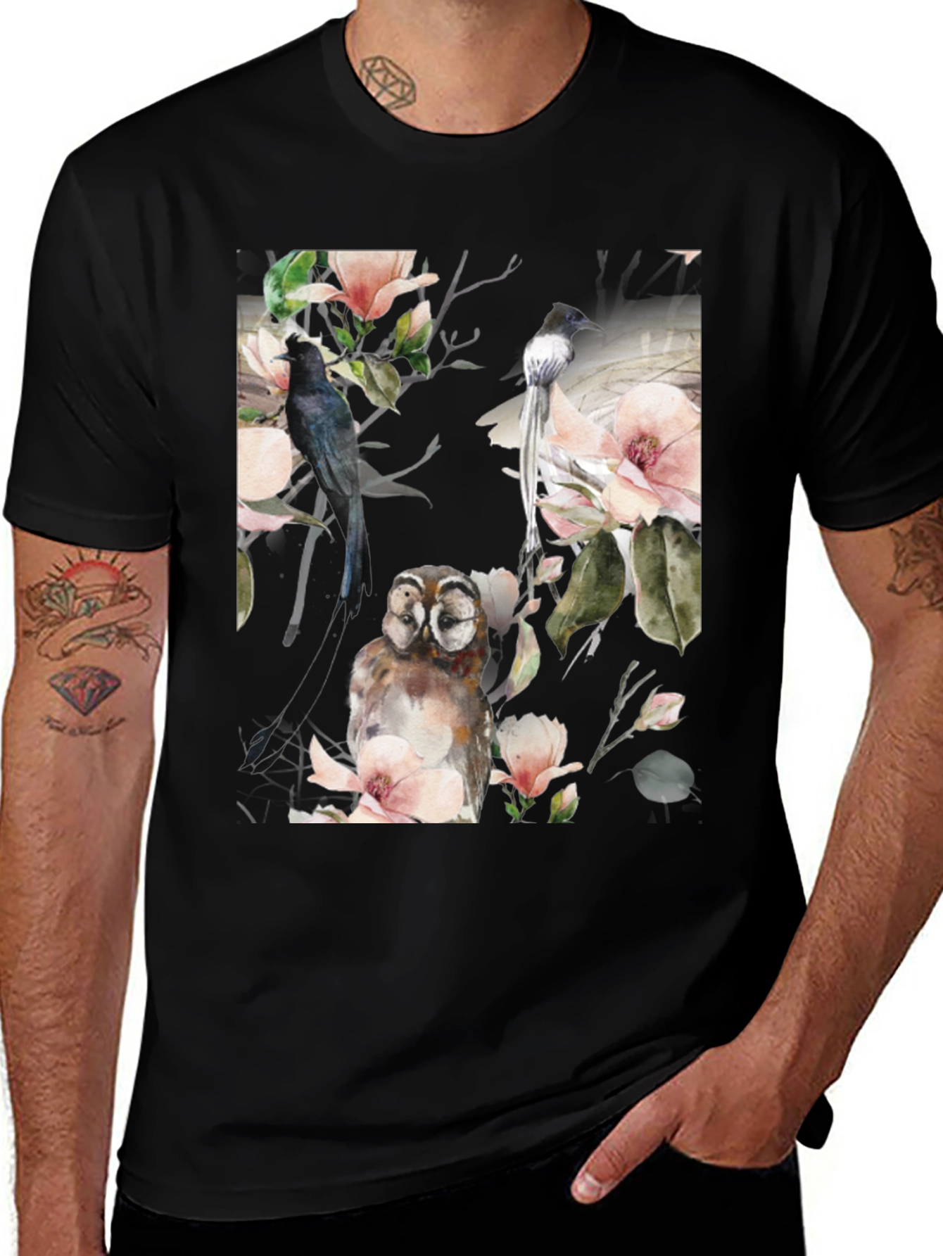 Variant 9 of Floral Owl T-Shirt