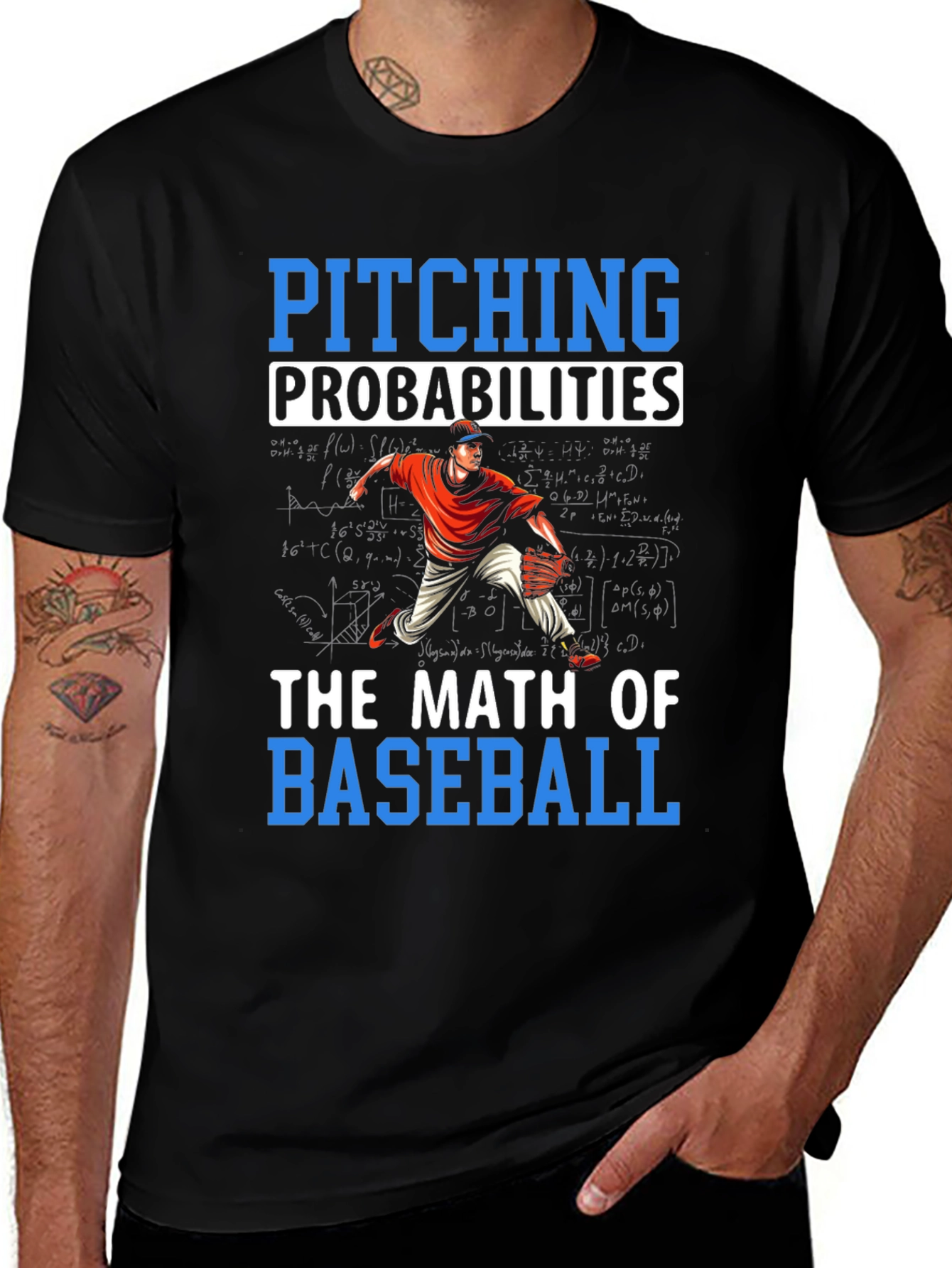 Variant 30 of Pitching Probabilities Math of Baseball T-Shirt