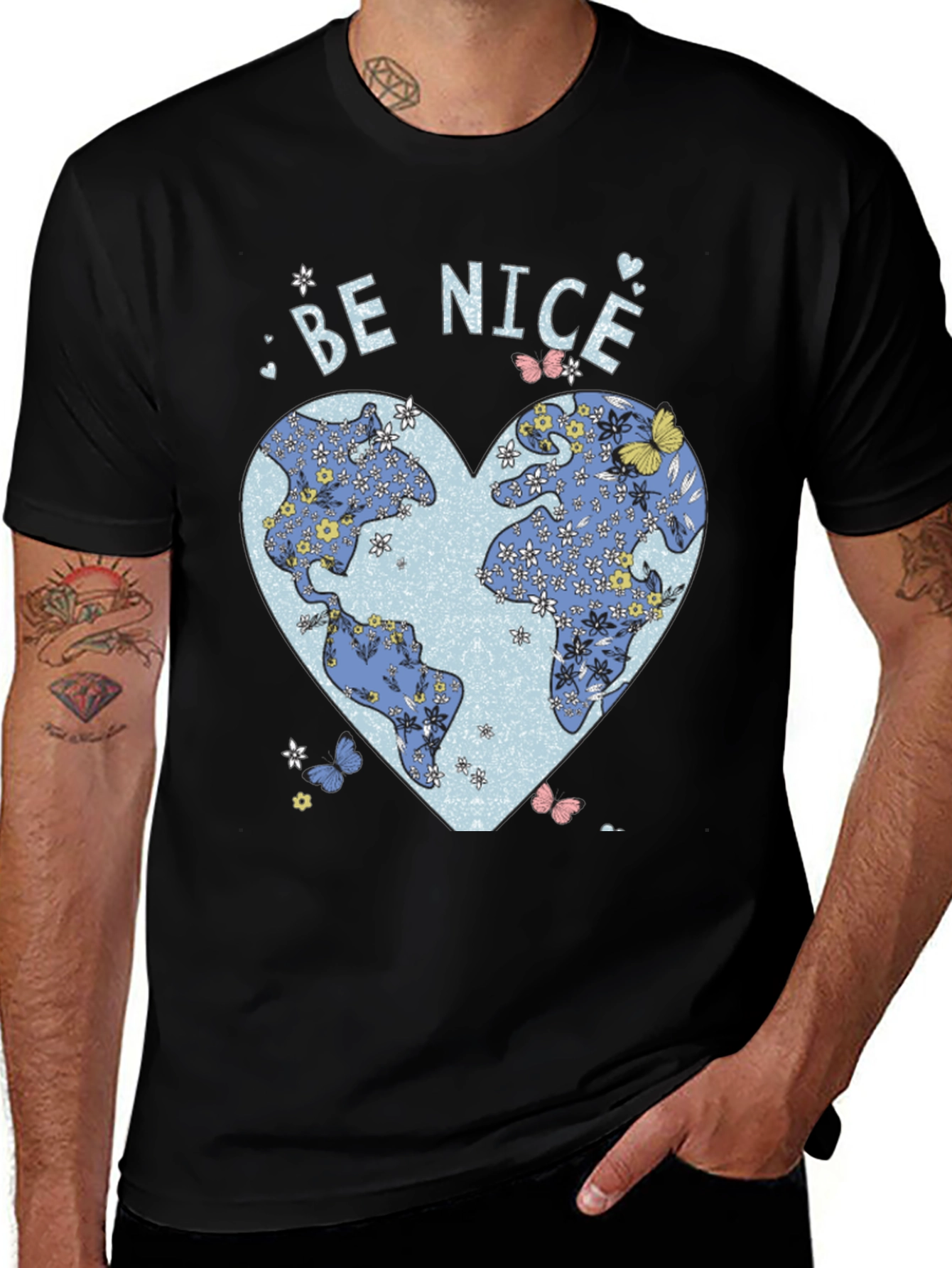 Be Nice Earth Heart Graphic Tee