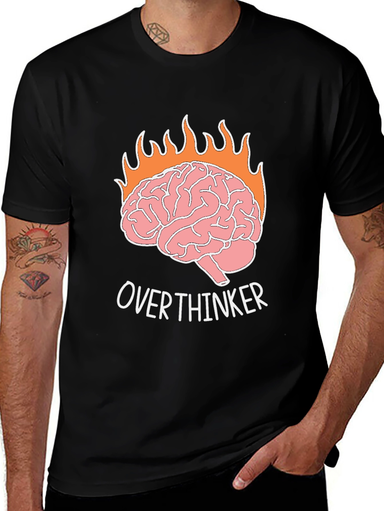 Variant 26 of Overthinker Brain on Fire Graphic T-Shirt