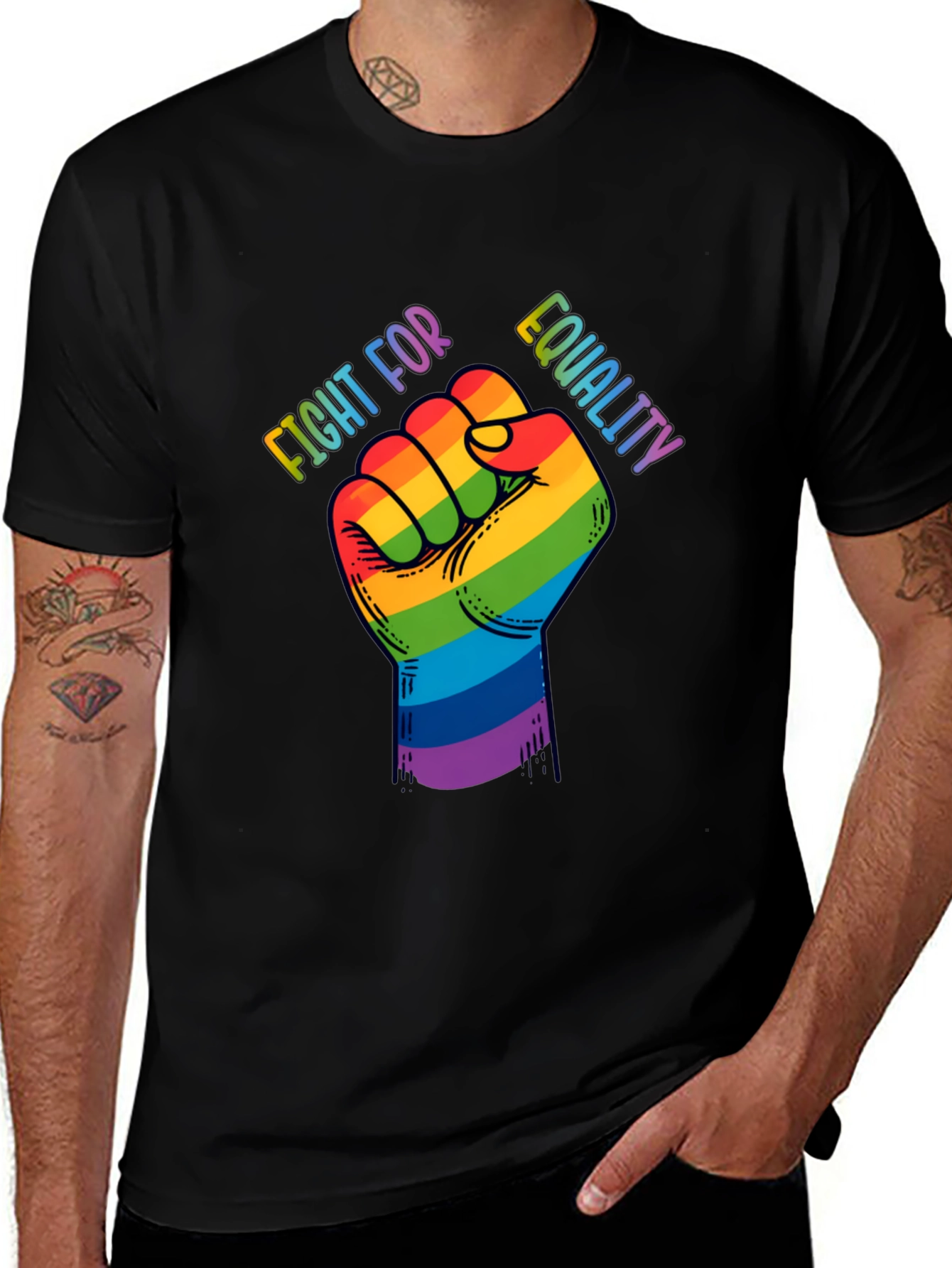 Variant 9 of Fight for Equality Rainbow Fist Tee