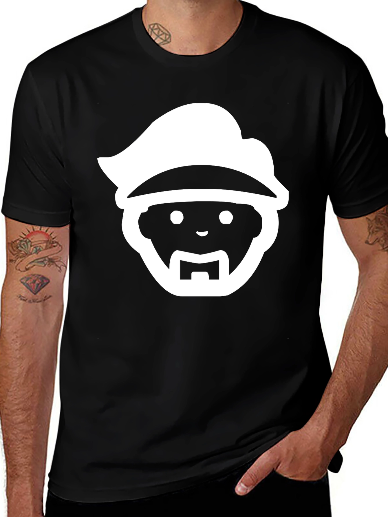 Variant 2 of Cartoon Character Black T-Shirt