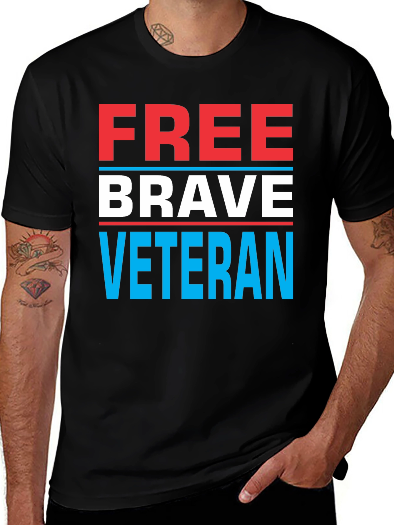 Variant 26 of Free Brave Veteran Graphic T-Shirt