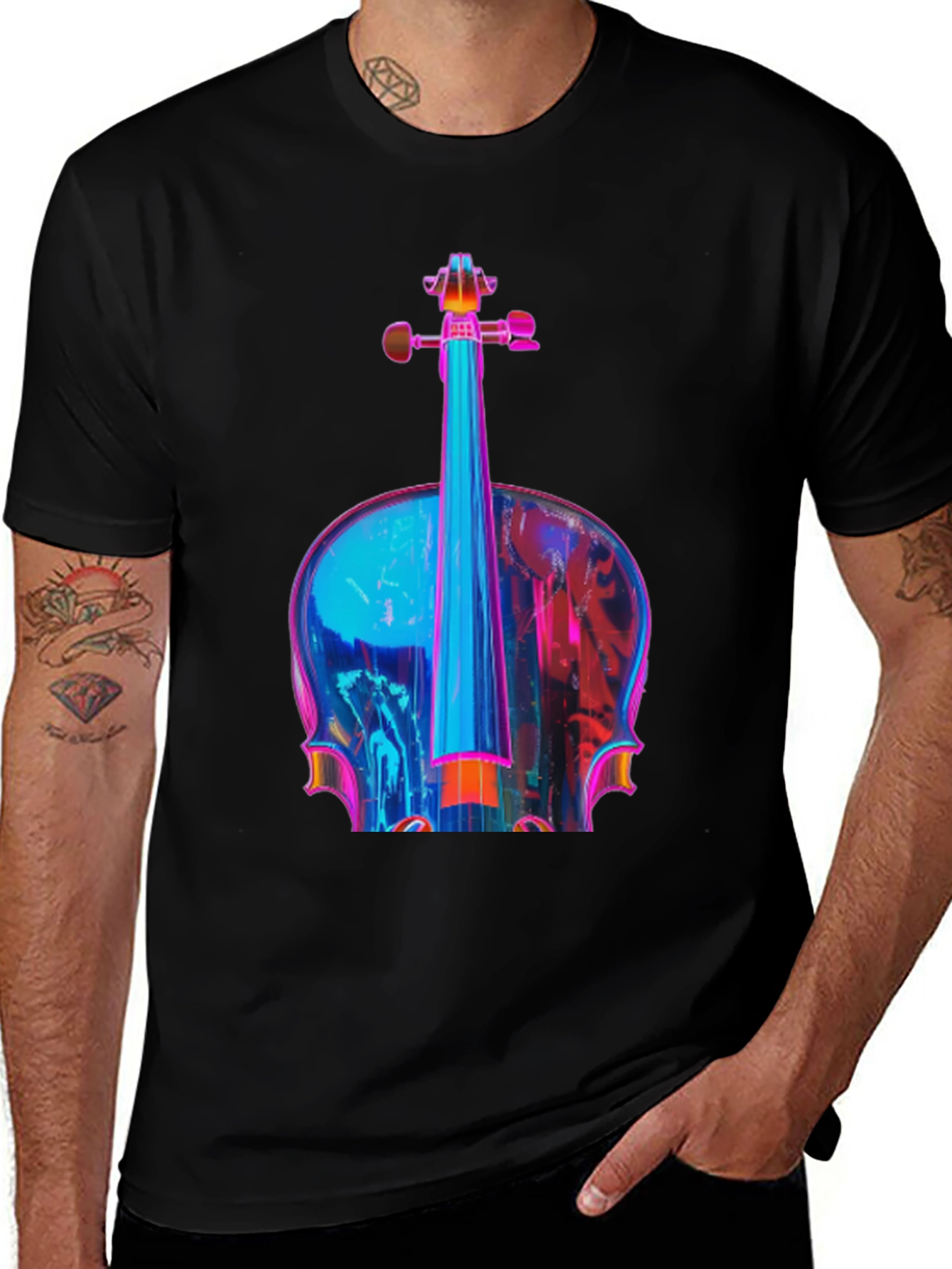 Variant 26 of Abstract Cello Graphic Tee - Bold Musical Expression