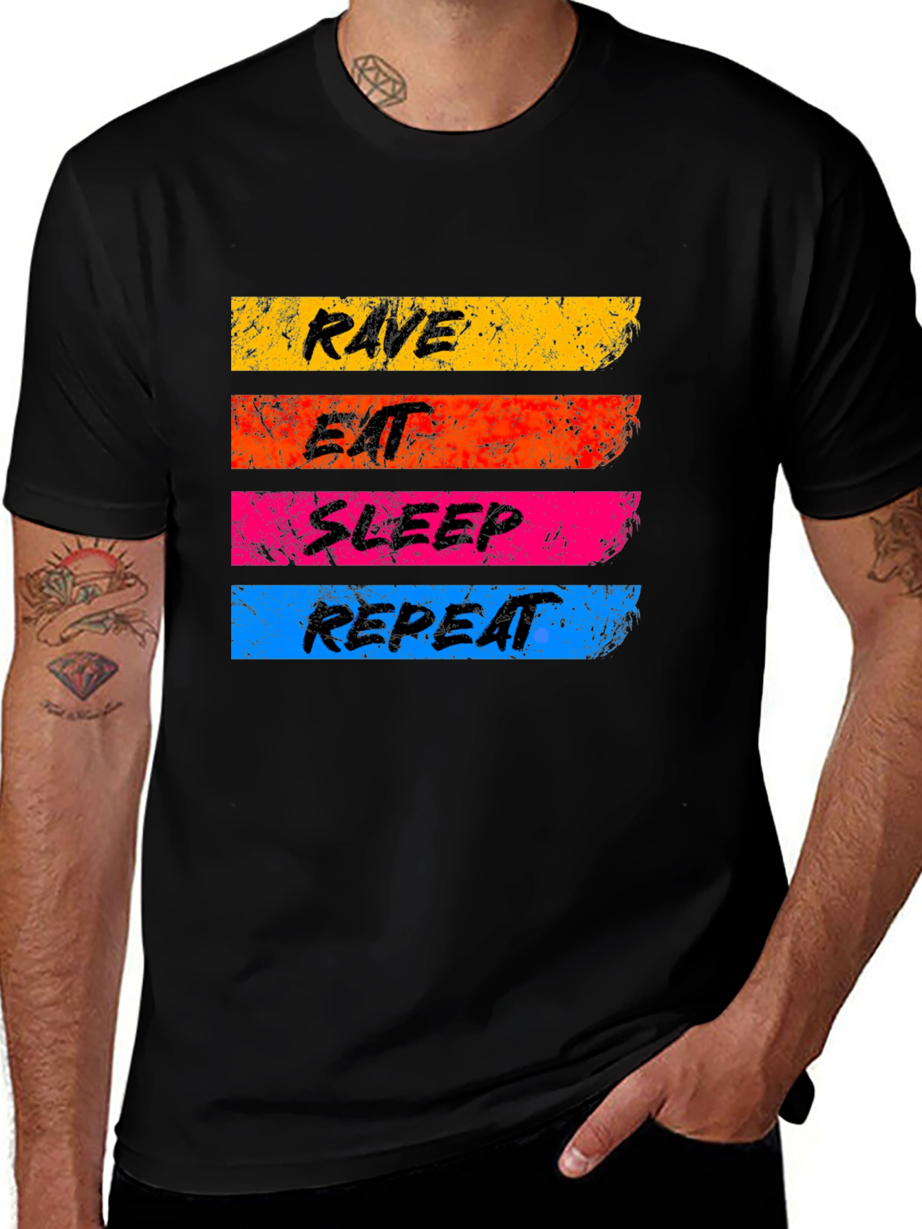Variant 13 of Rave Eat Sleep Repeat Graphic T-Shirt