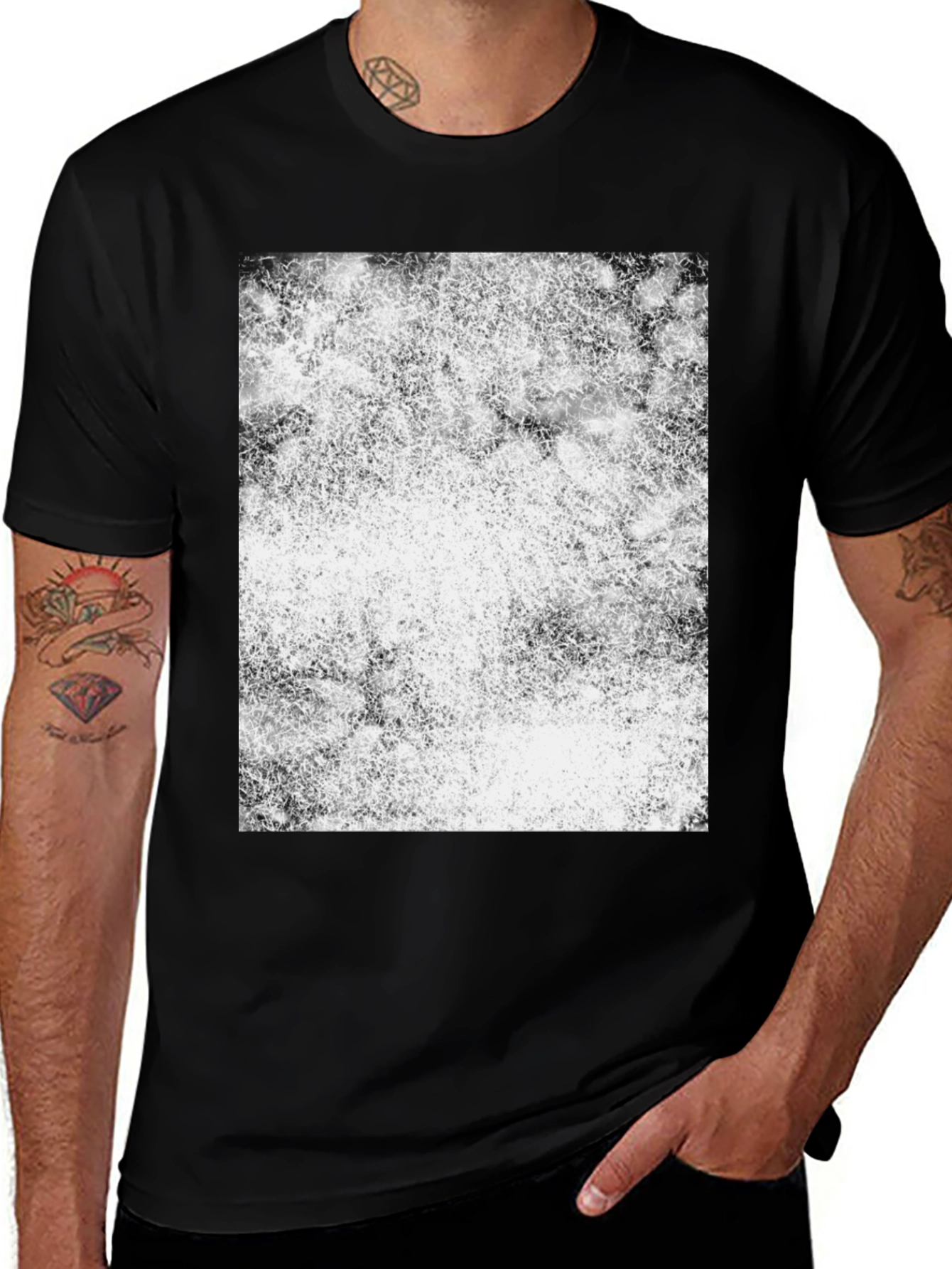 Variant 20 of Abstract Print Black T-Shirt