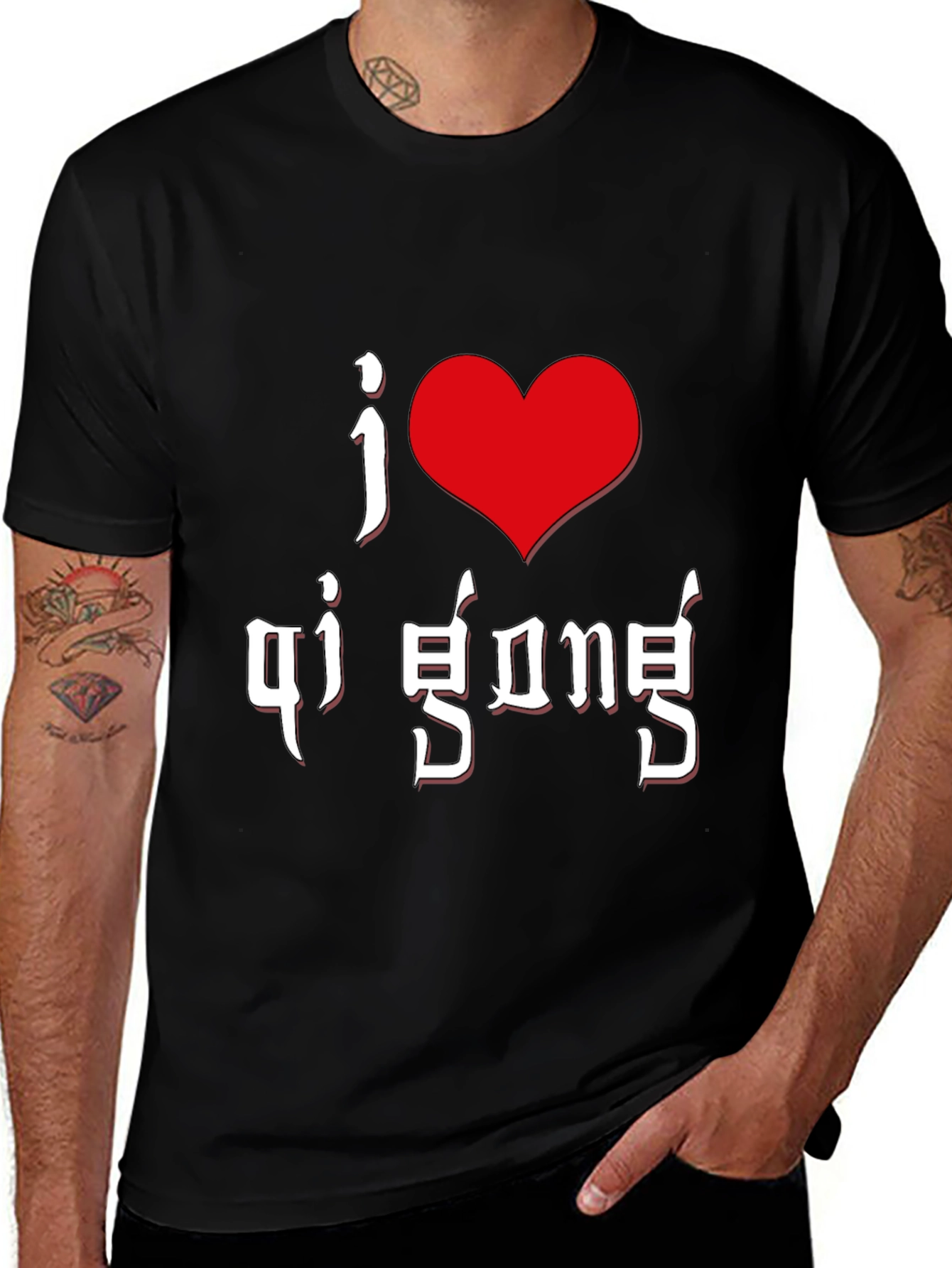 I Love Qi Gong Black T-Shirt