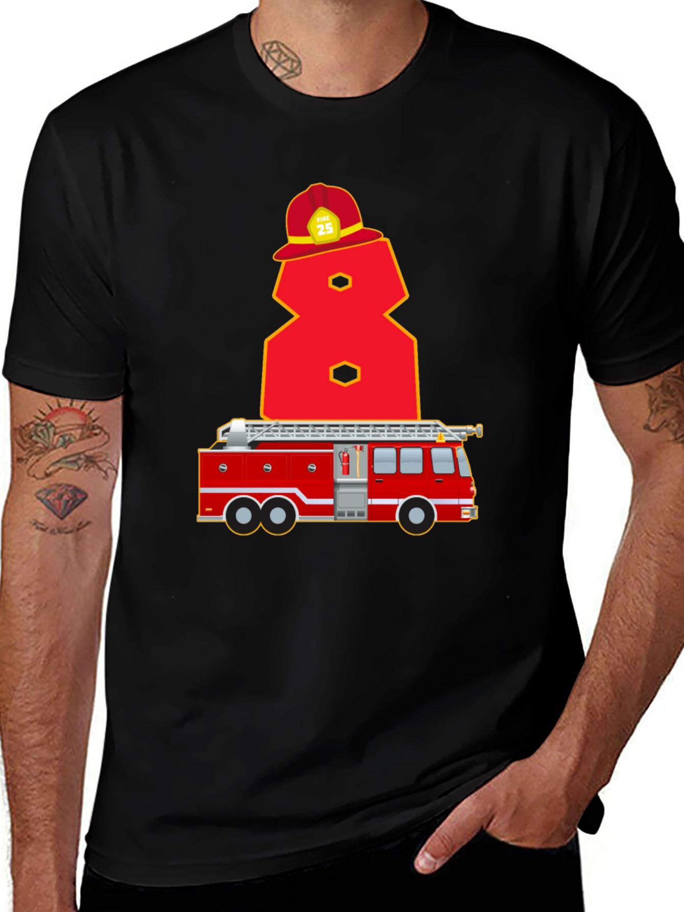 Variant 7 of Firetruck Number 8 Kids' T-Shirt