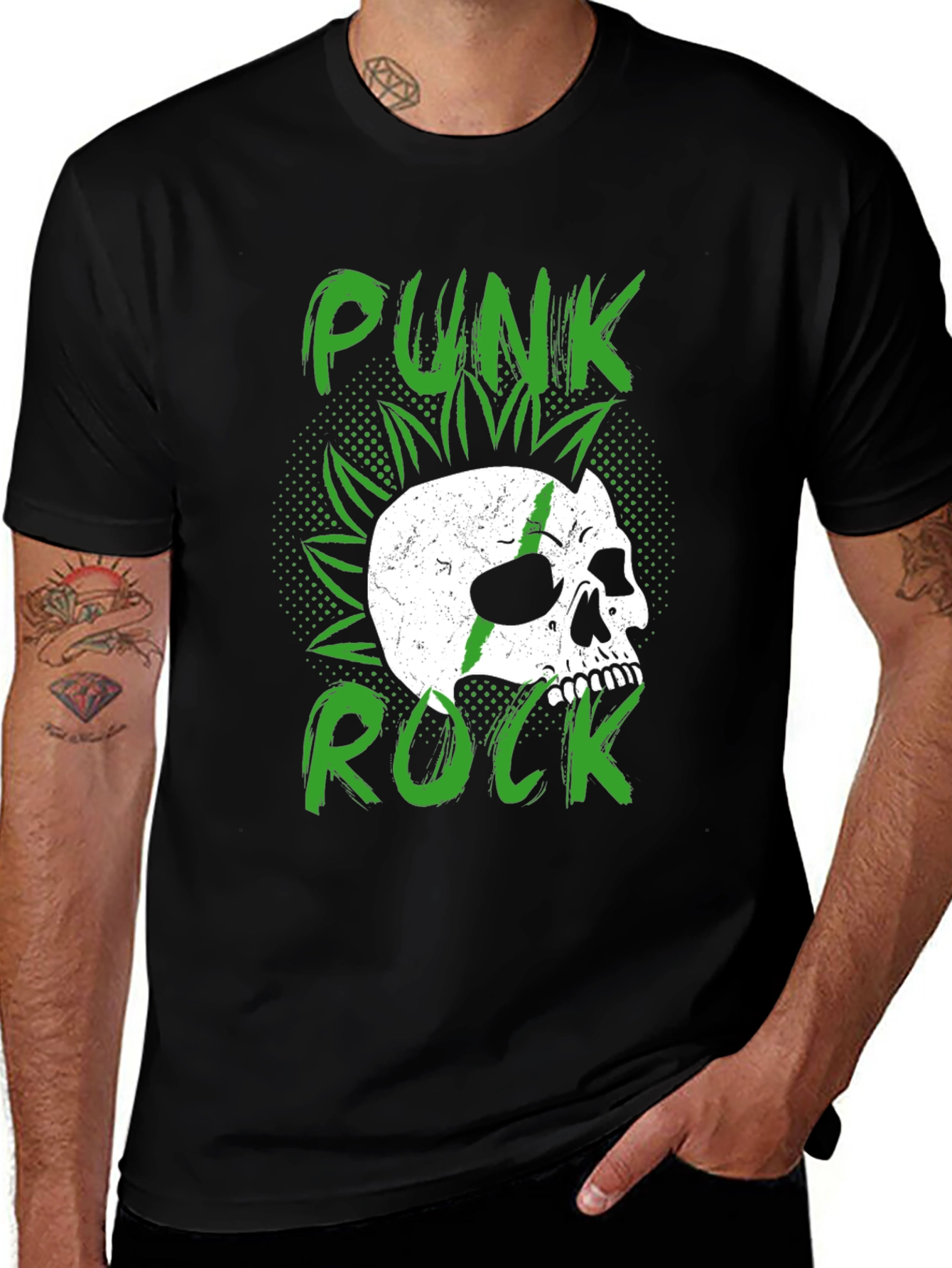 Variant 10 of Punk Rock Skull Graphic Tee - Edgy Style