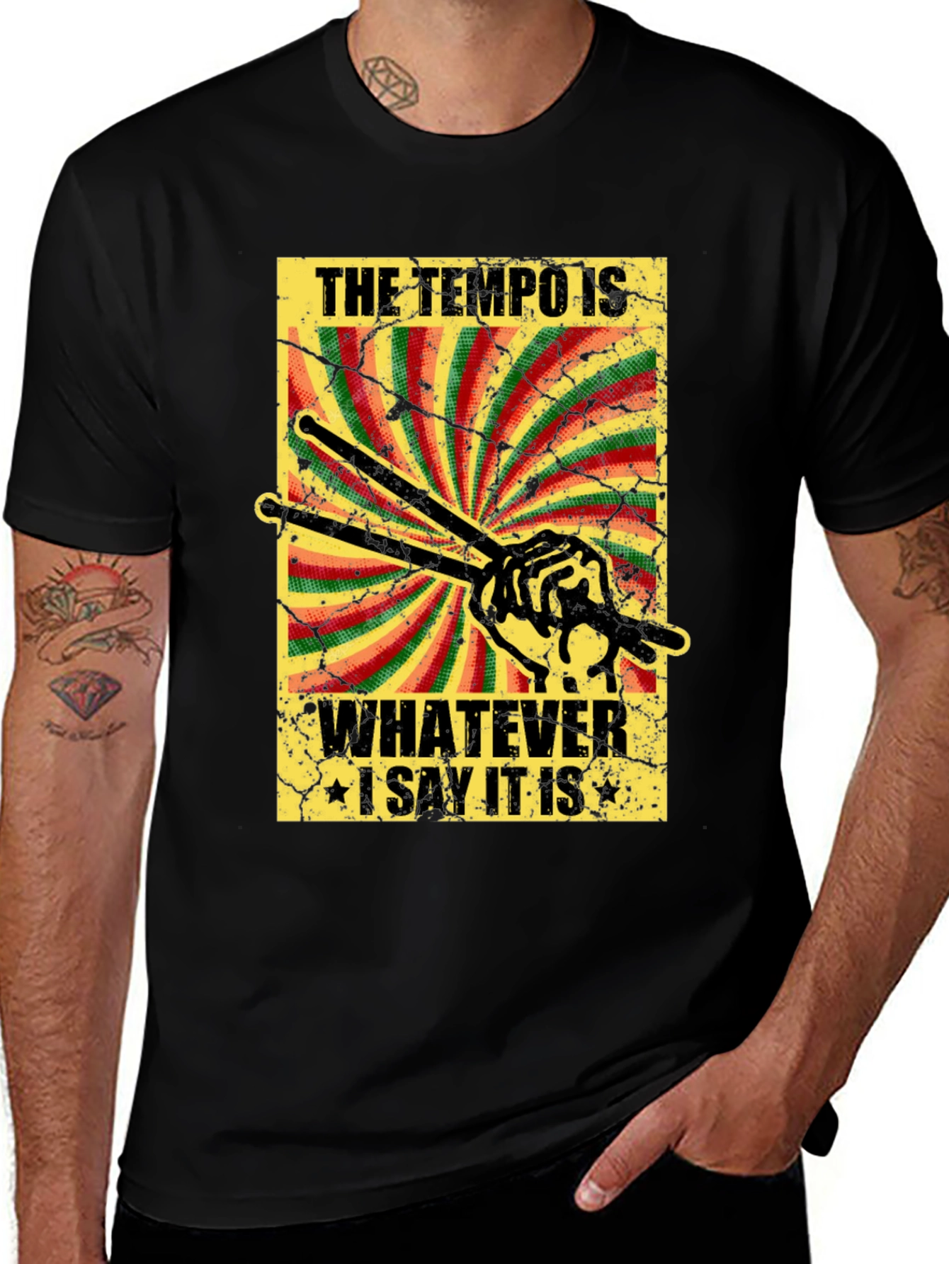 Tempo Drummer T-Shirt - Funny Musician Tee