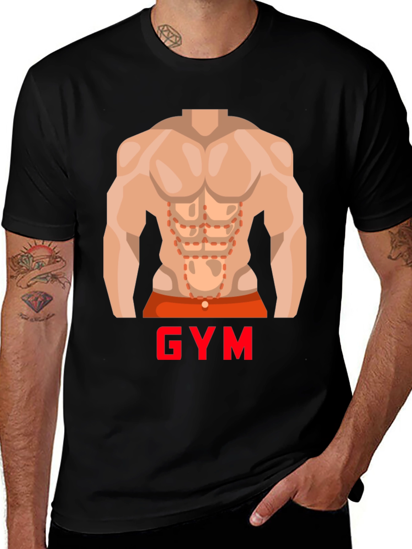 Funny Gym Body T-Shirt - Get Instant Abs!