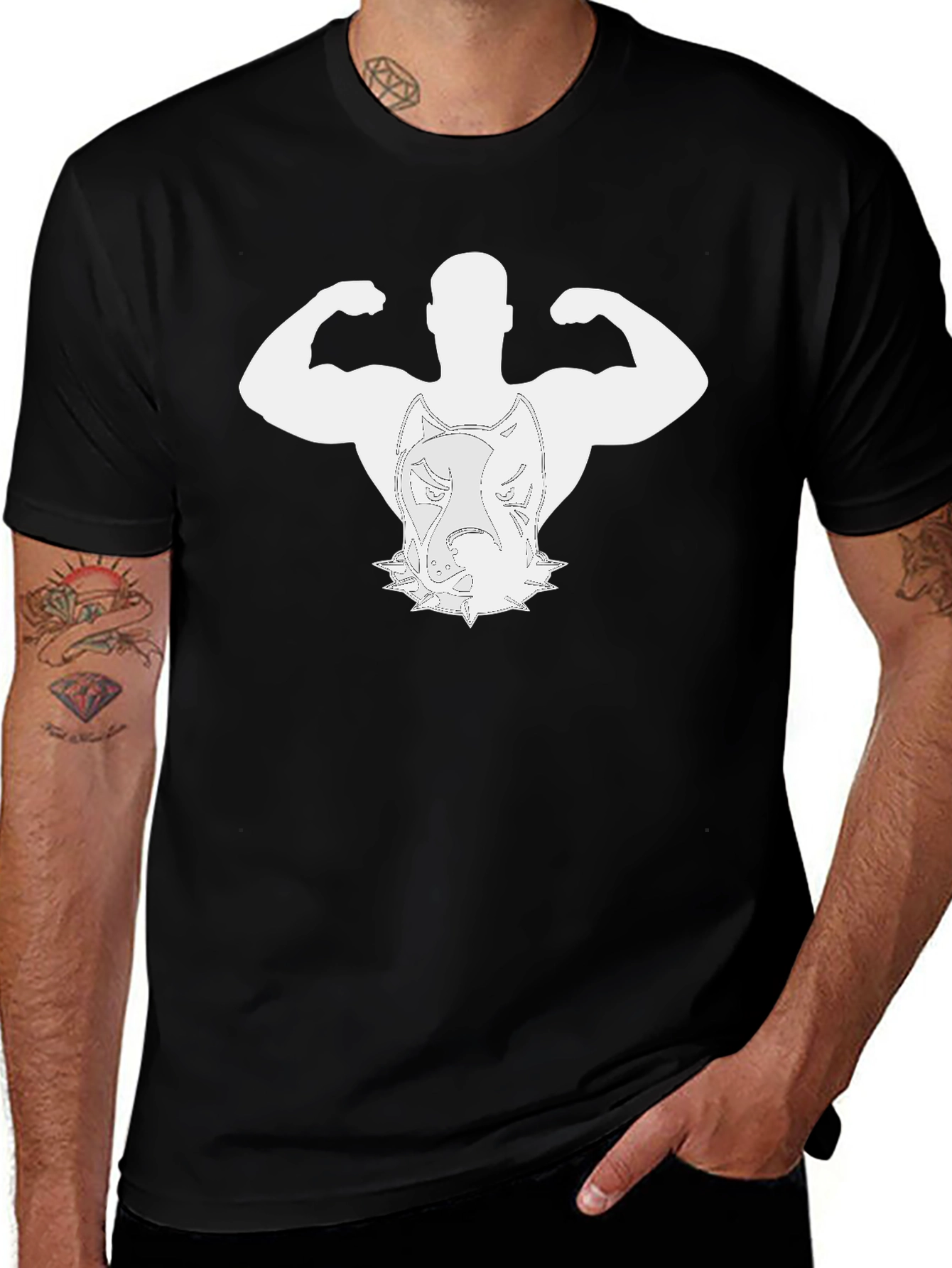 Variant 6 of Pitbull Bodybuilder Black T-Shirt
