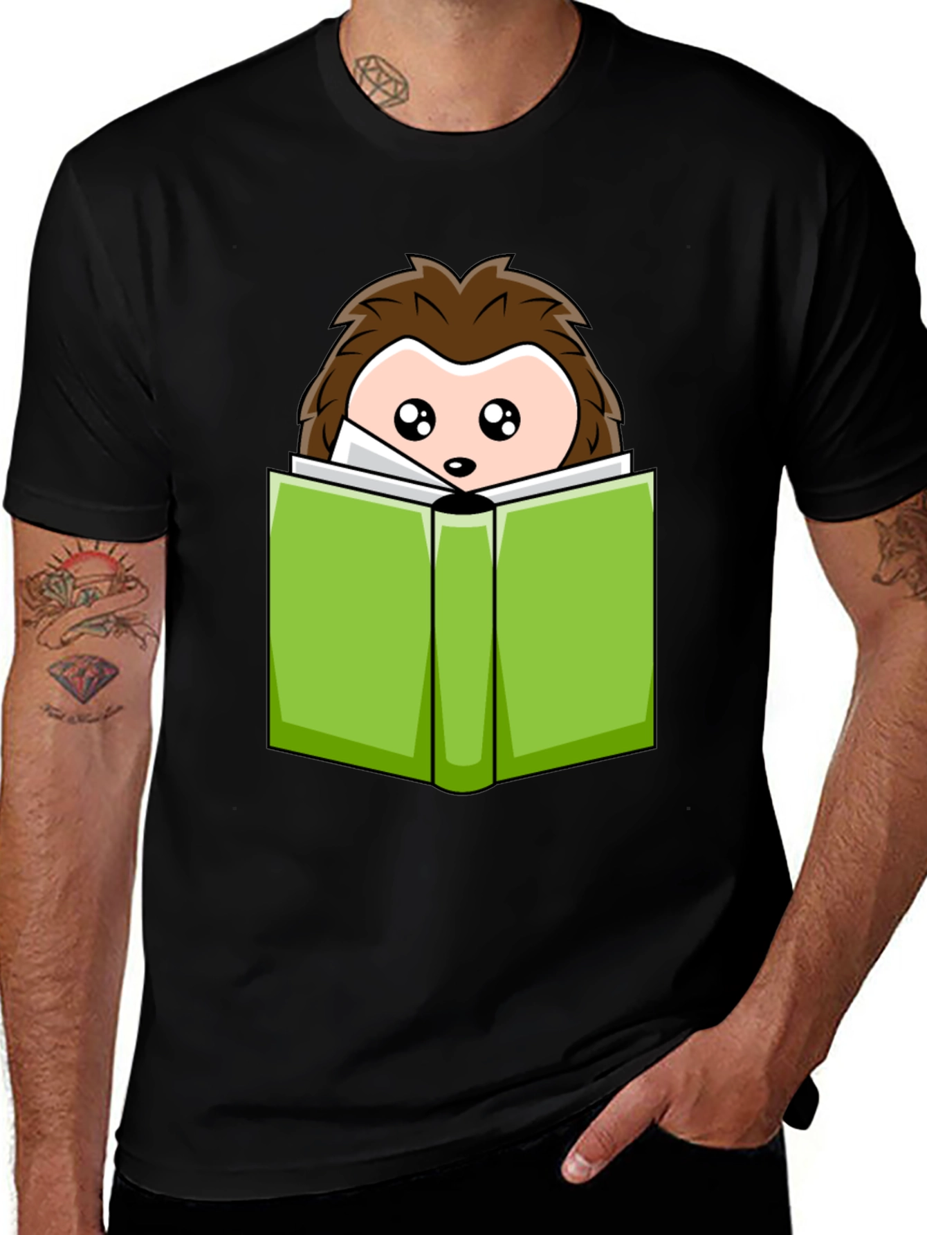 Variant 23 of Cute Hedgehog Reading T-Shirt